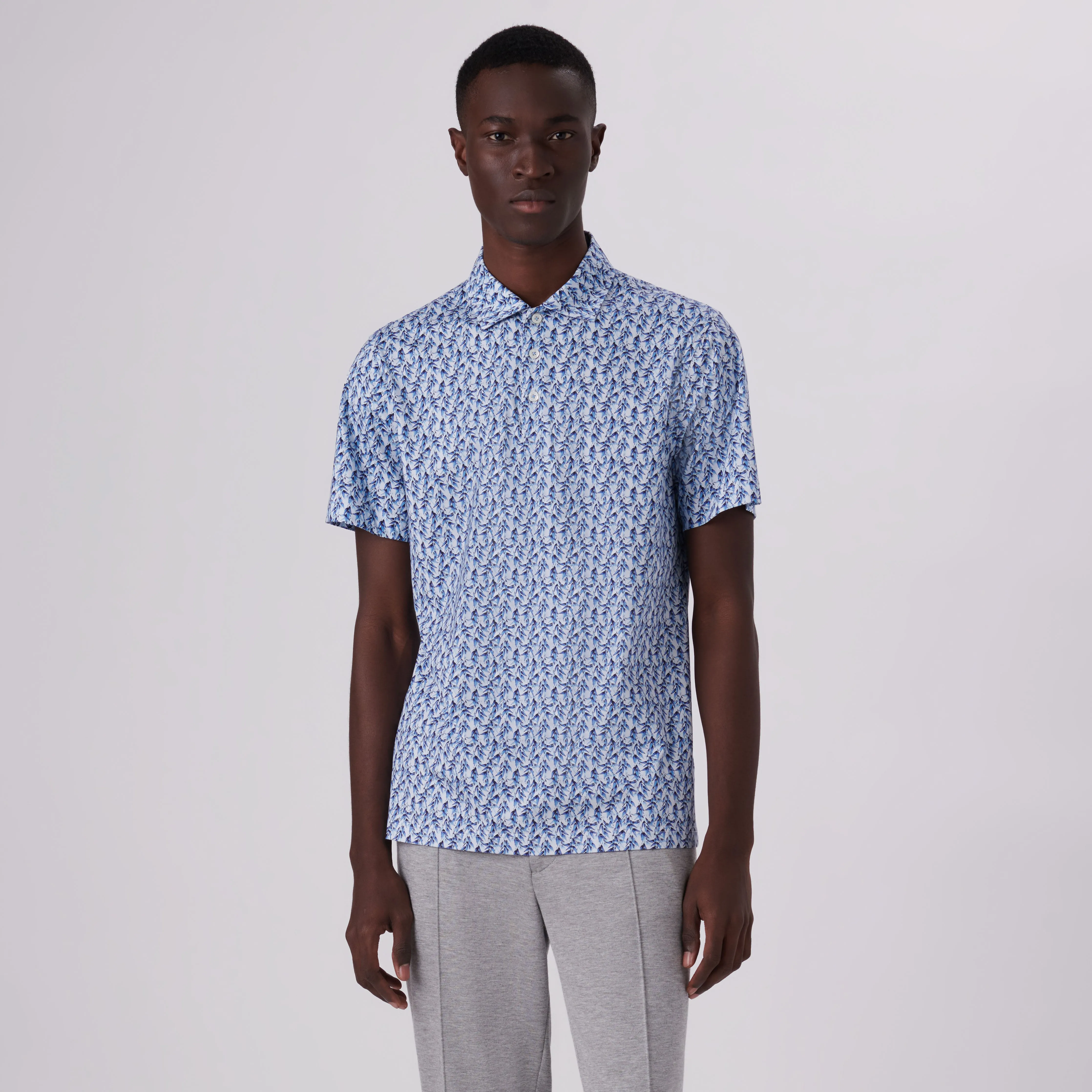 Victor Leaf Print OoohCotton Polo sold by Bugatchi product image thumbnail 2