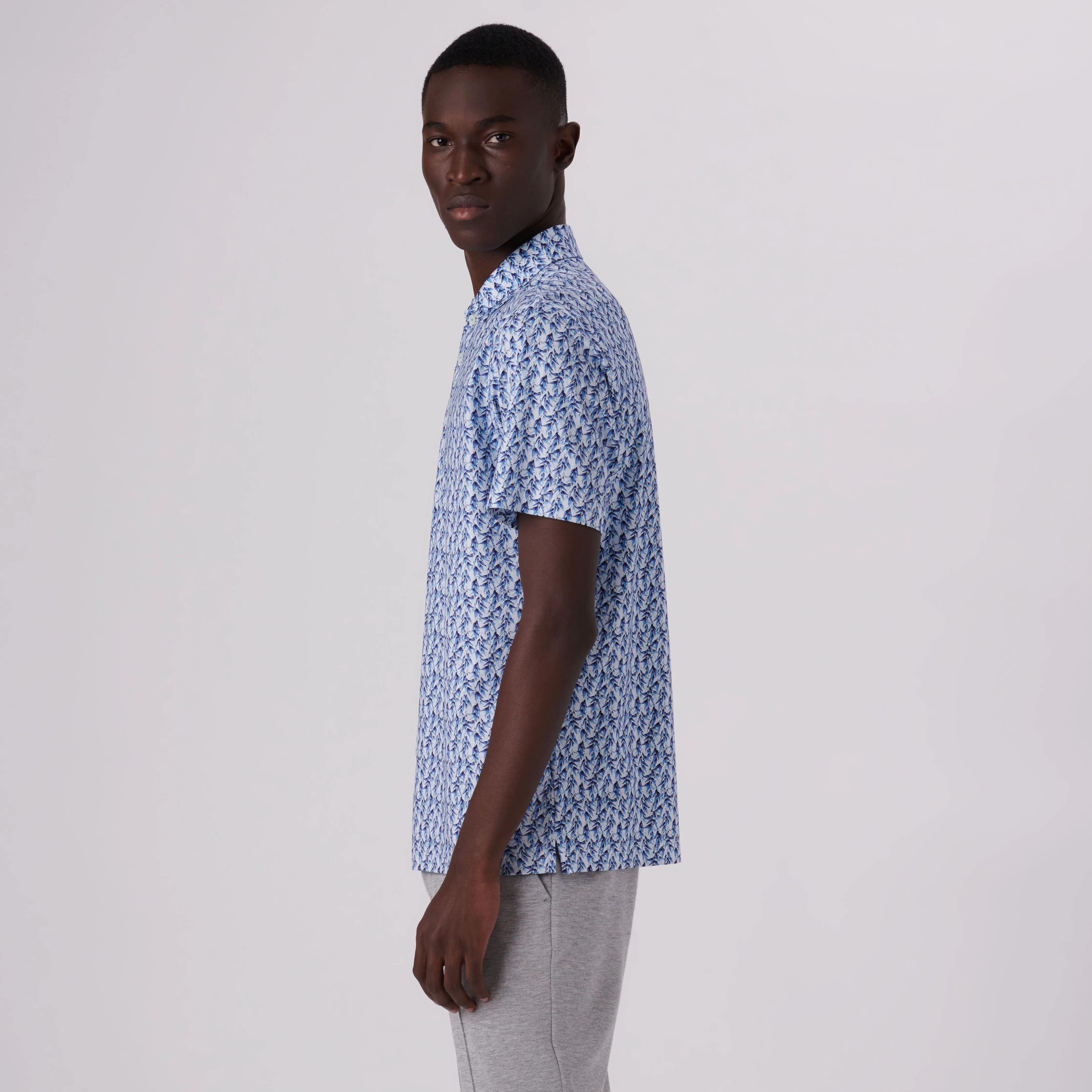 Victor Leaf Print OoohCotton Polo sold by Bugatchi product image thumbnail 3