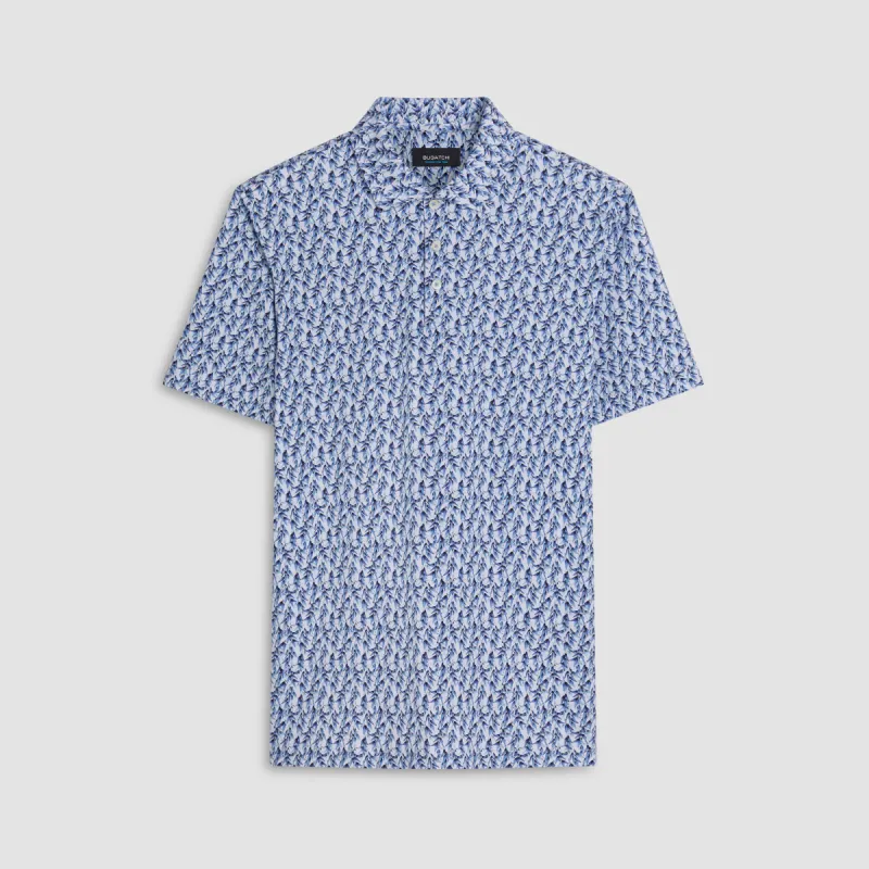 Victor Leaf Print OoohCotton Polo made by Bugatchi