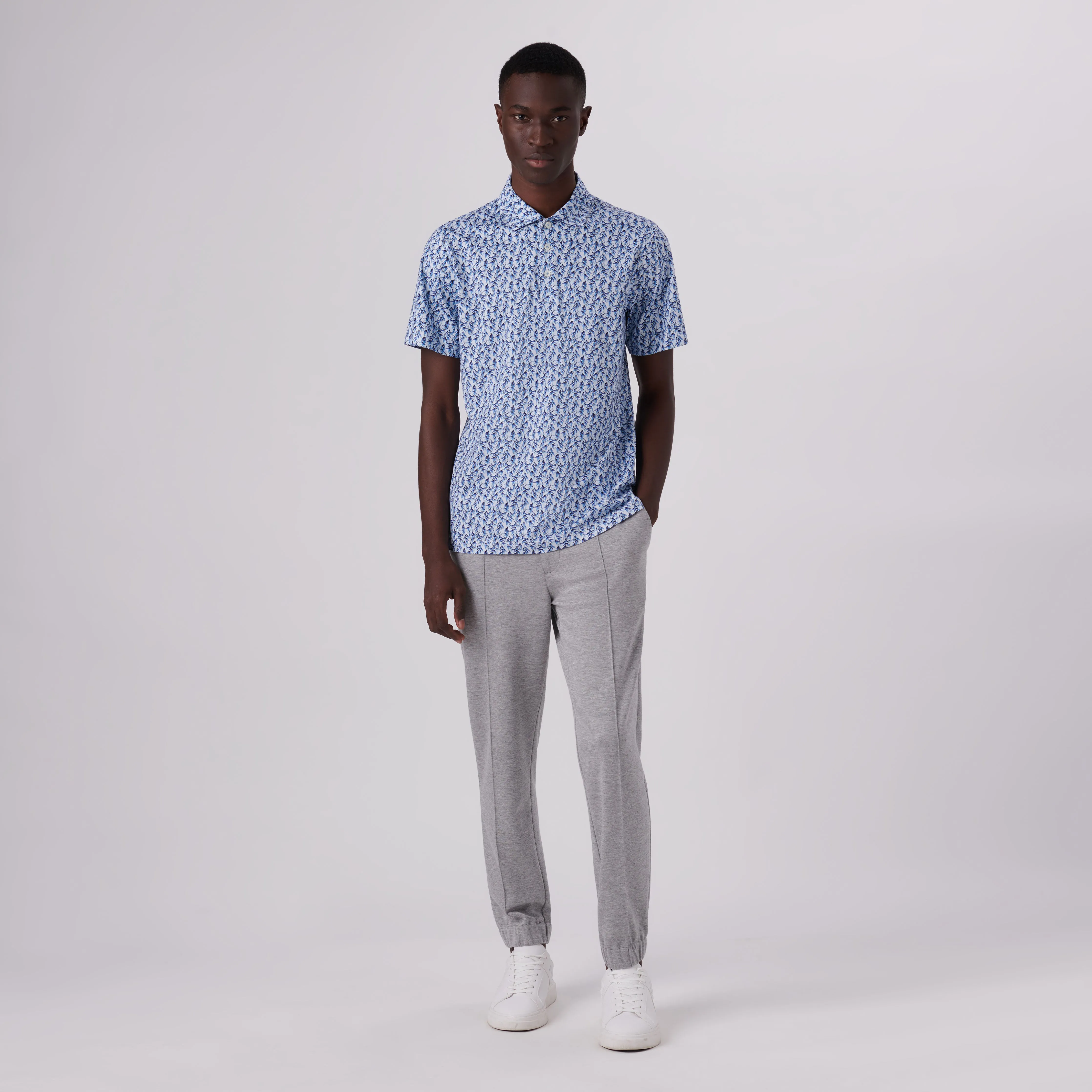 Victor Leaf Print OoohCotton Polo sold by Bugatchi product image thumbnail 5