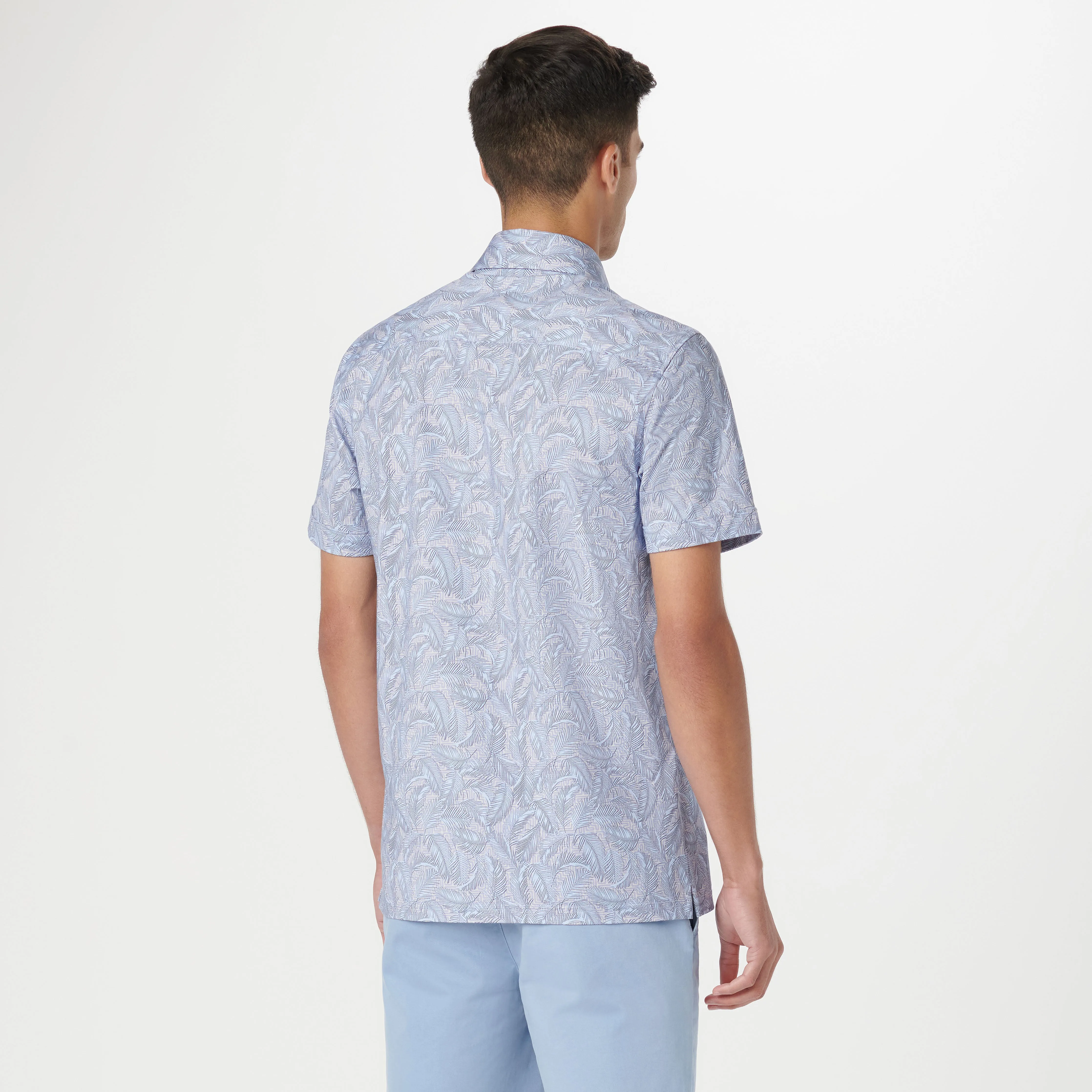 Milo Leaf Print OoohCotton Short Sleeve Shirt sold by Bugatchi product image thumbnail 4