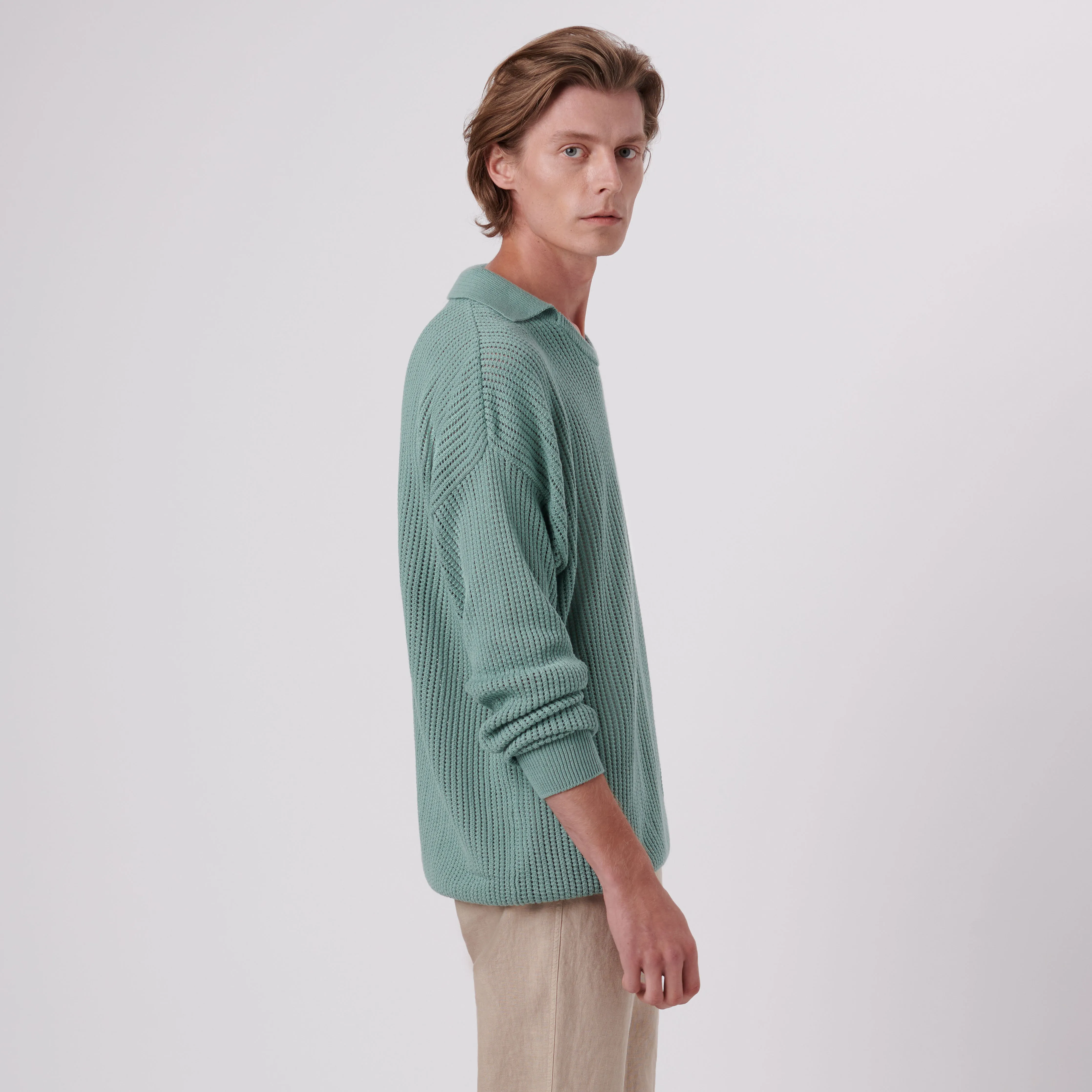 Patterned V-Neck Polo Sweater sold by Bugatchi product image thumbnail 3