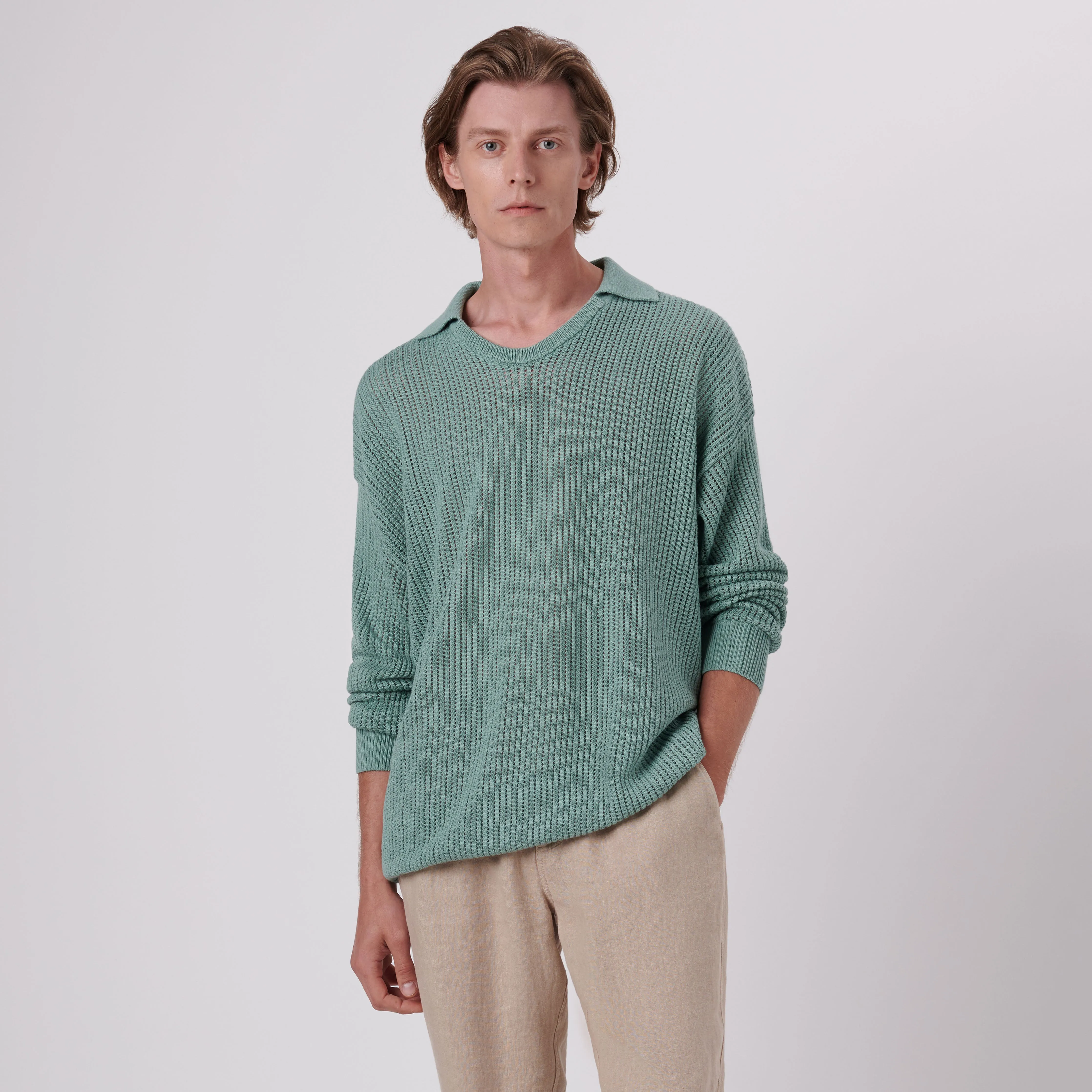 Patterned V-Neck Polo Sweater sold by Bugatchi product image thumbnail 2