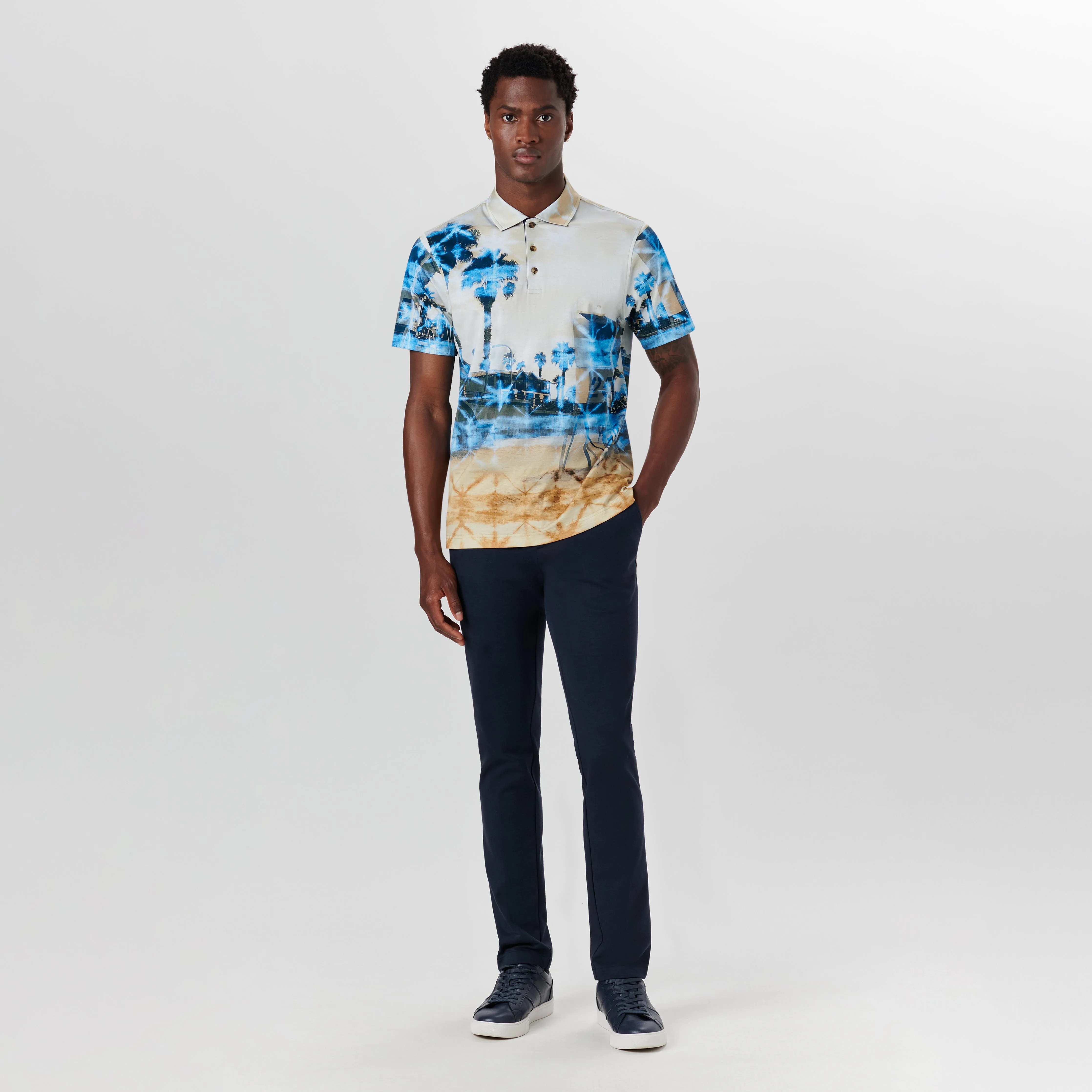 HENDRIX Palm Tree Print Polo sold by Bugatchi product image thumbnail 5