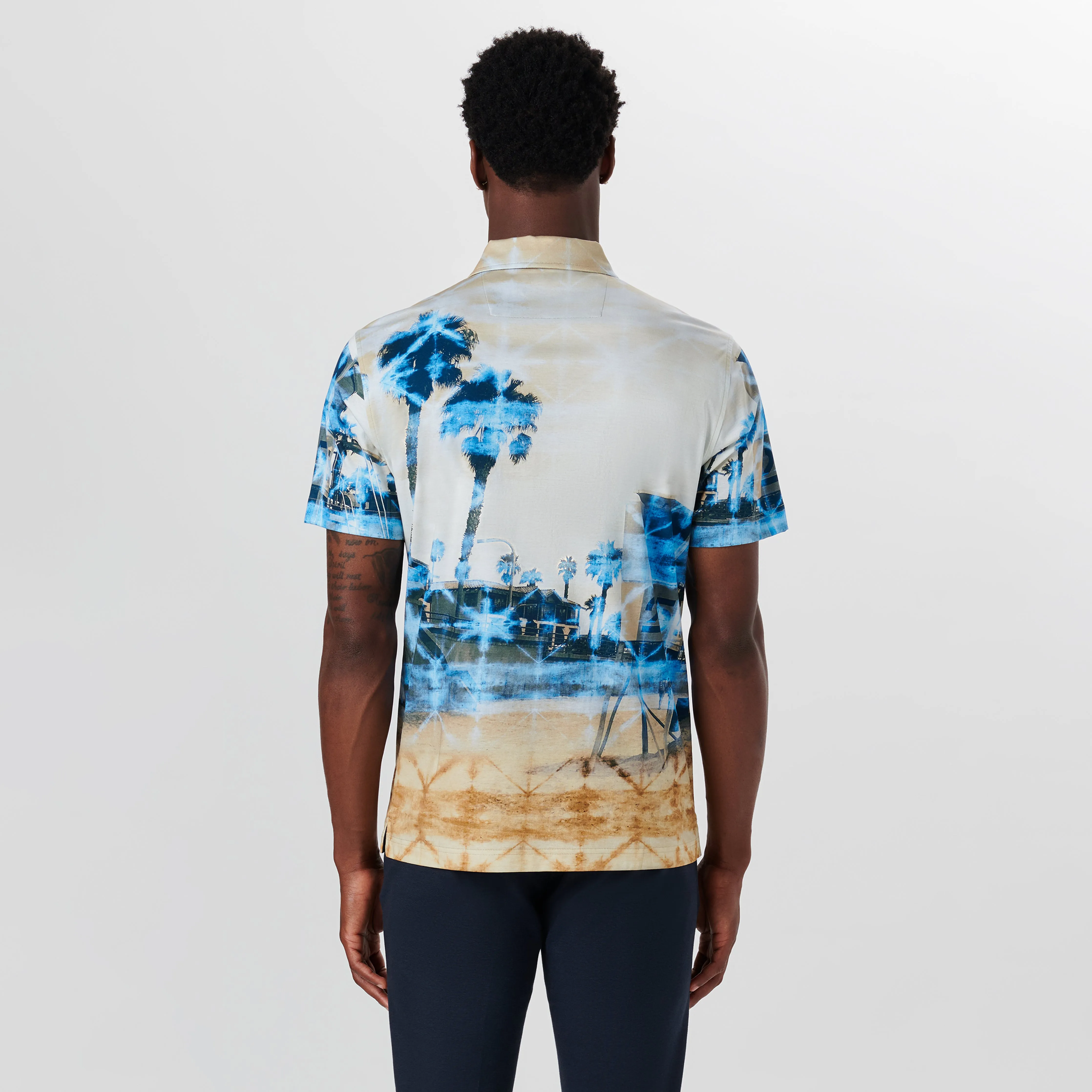 HENDRIX Palm Tree Print Polo sold by Bugatchi product image thumbnail 4