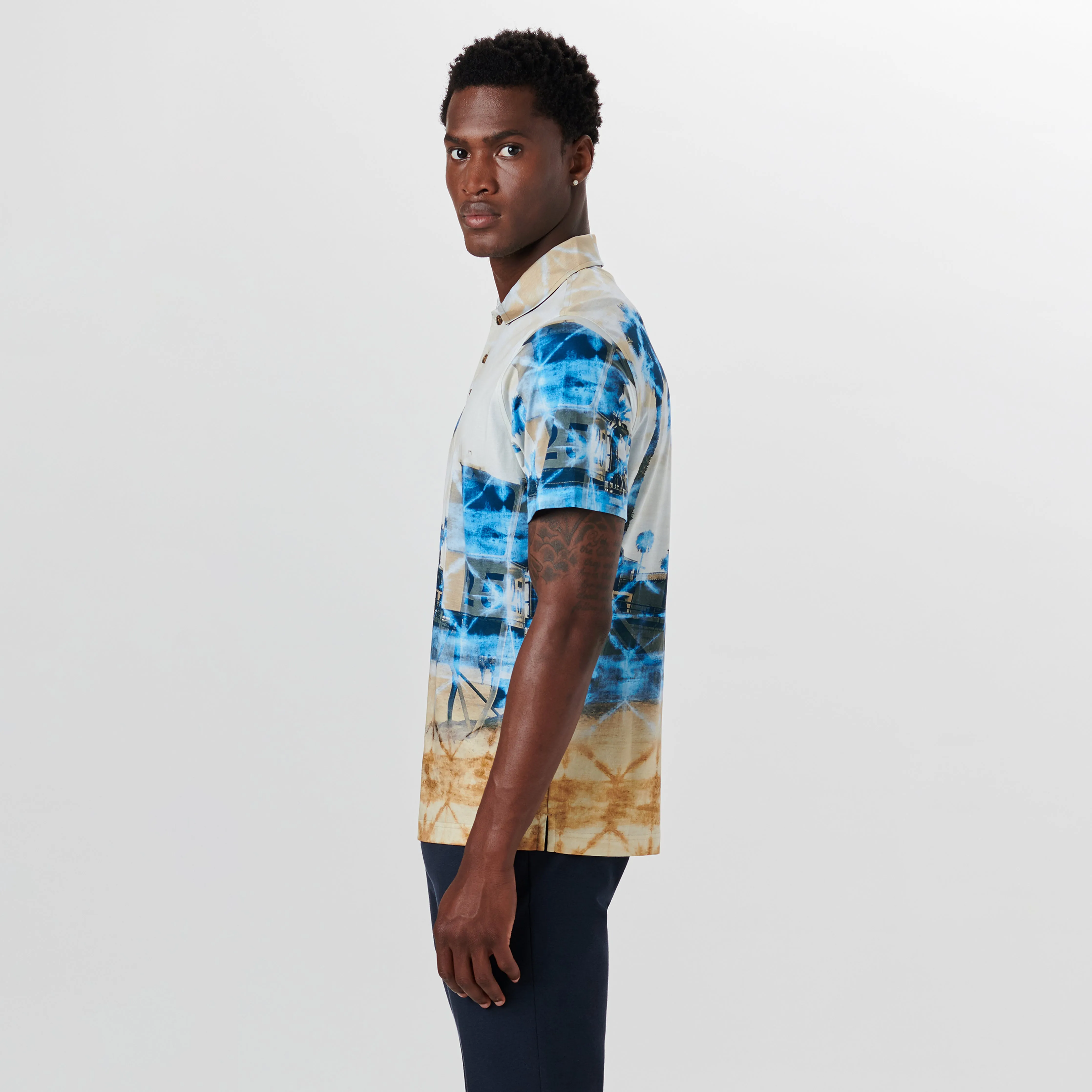 HENDRIX Palm Tree Print Polo sold by Bugatchi product image thumbnail 3