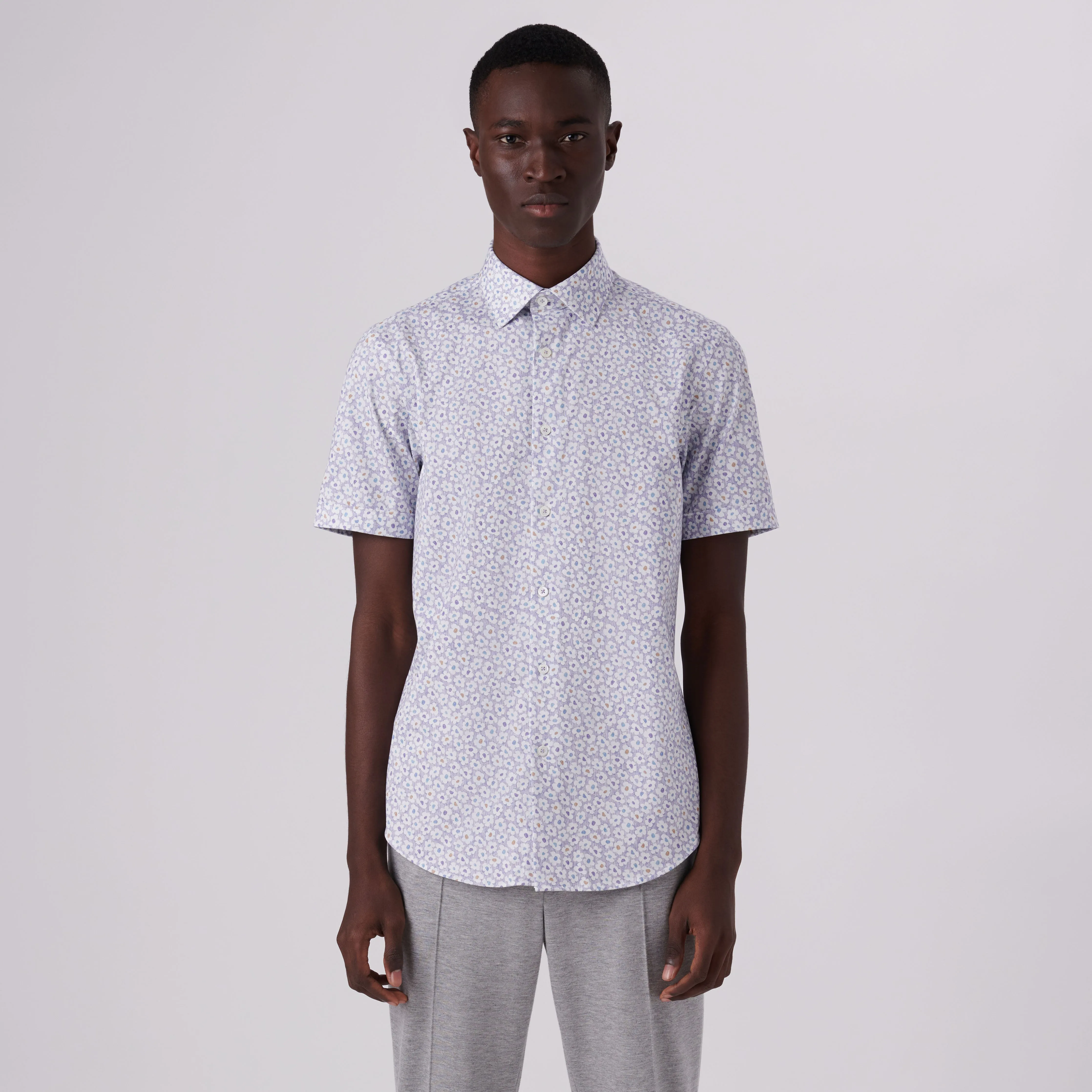Miles Floral Print OoohCotton Short Sleeve Shirt sold by Bugatchi product image thumbnail 2