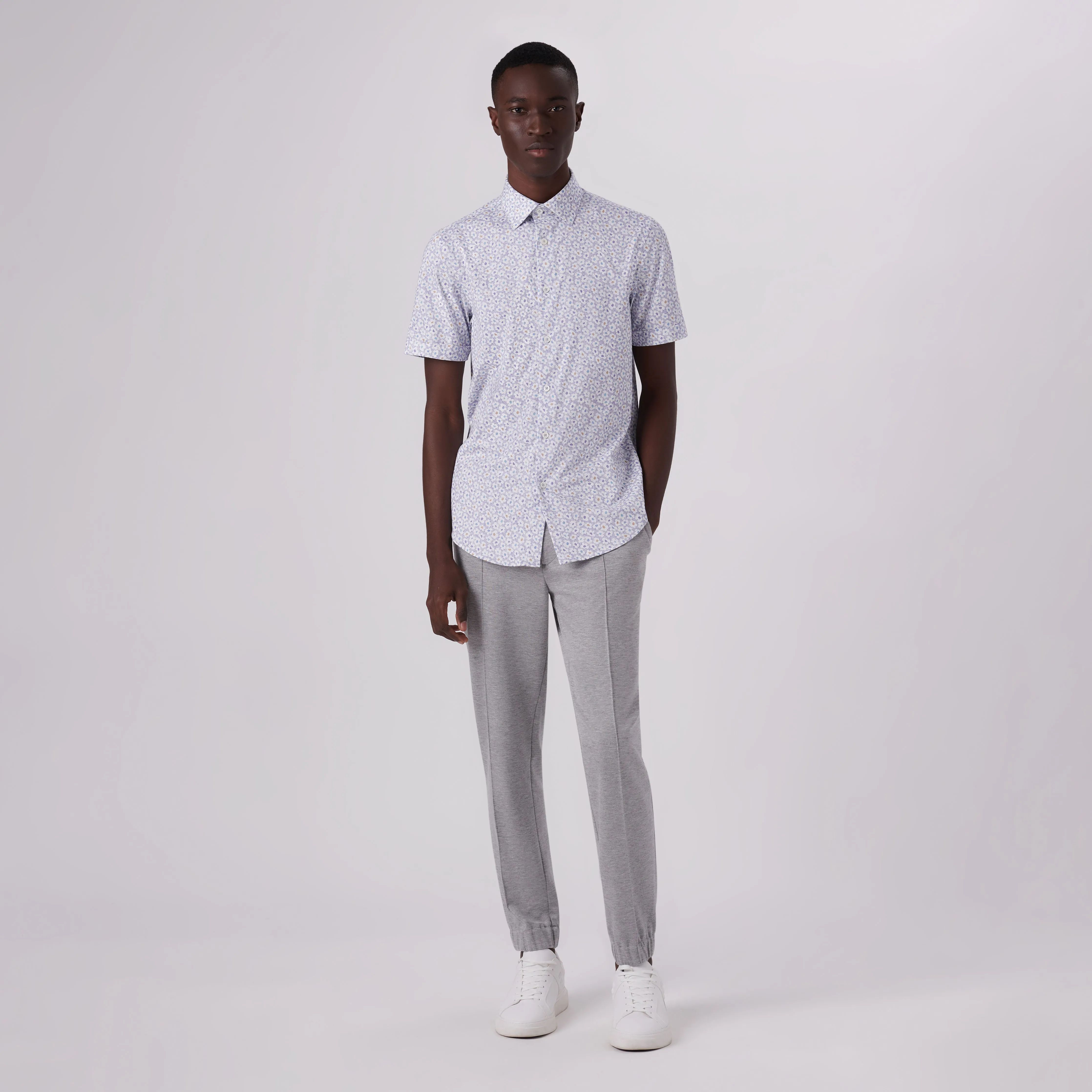 Miles Floral Print OoohCotton Short Sleeve Shirt sold by Bugatchi product image thumbnail 5