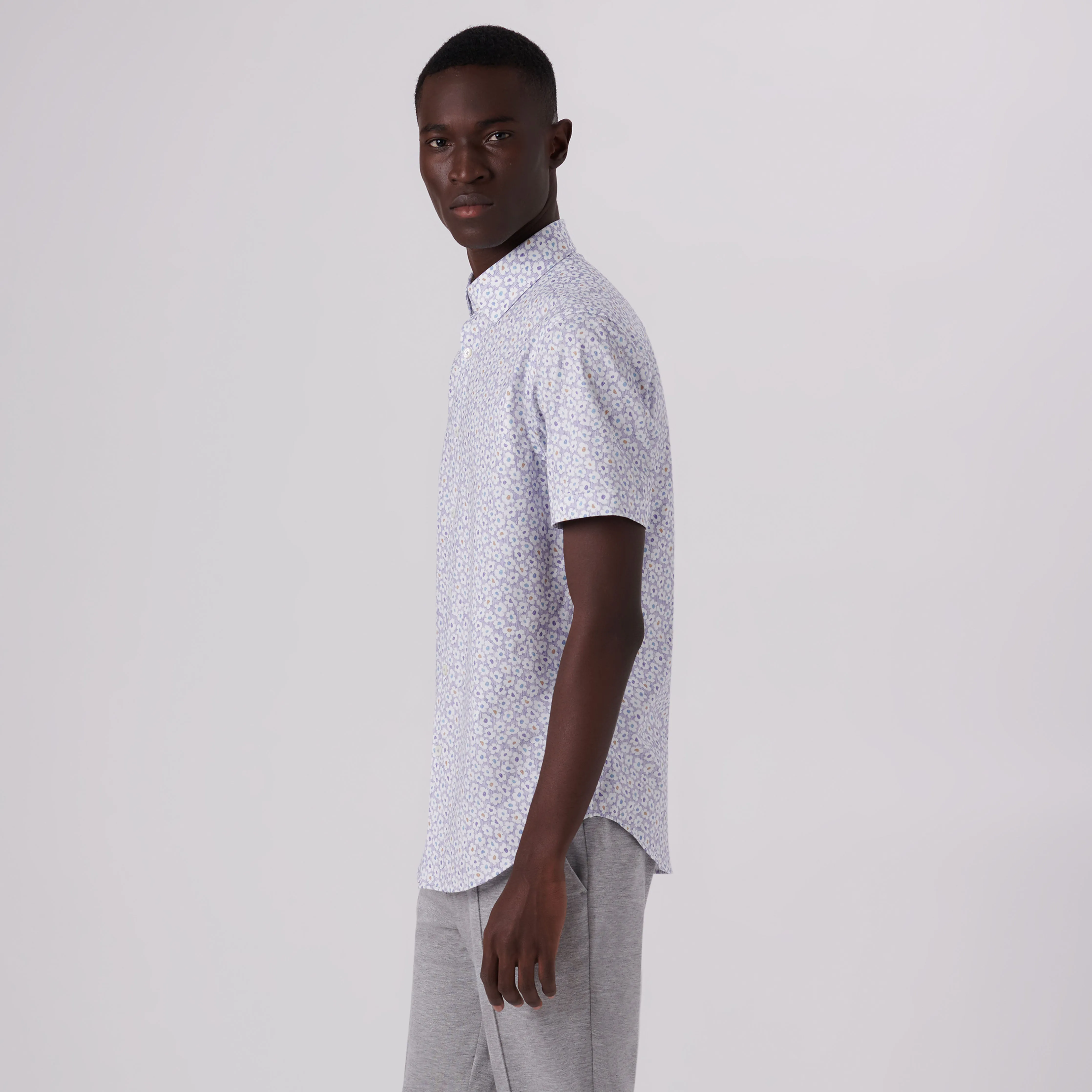 Miles Floral Print OoohCotton Short Sleeve Shirt sold by Bugatchi product image thumbnail 3