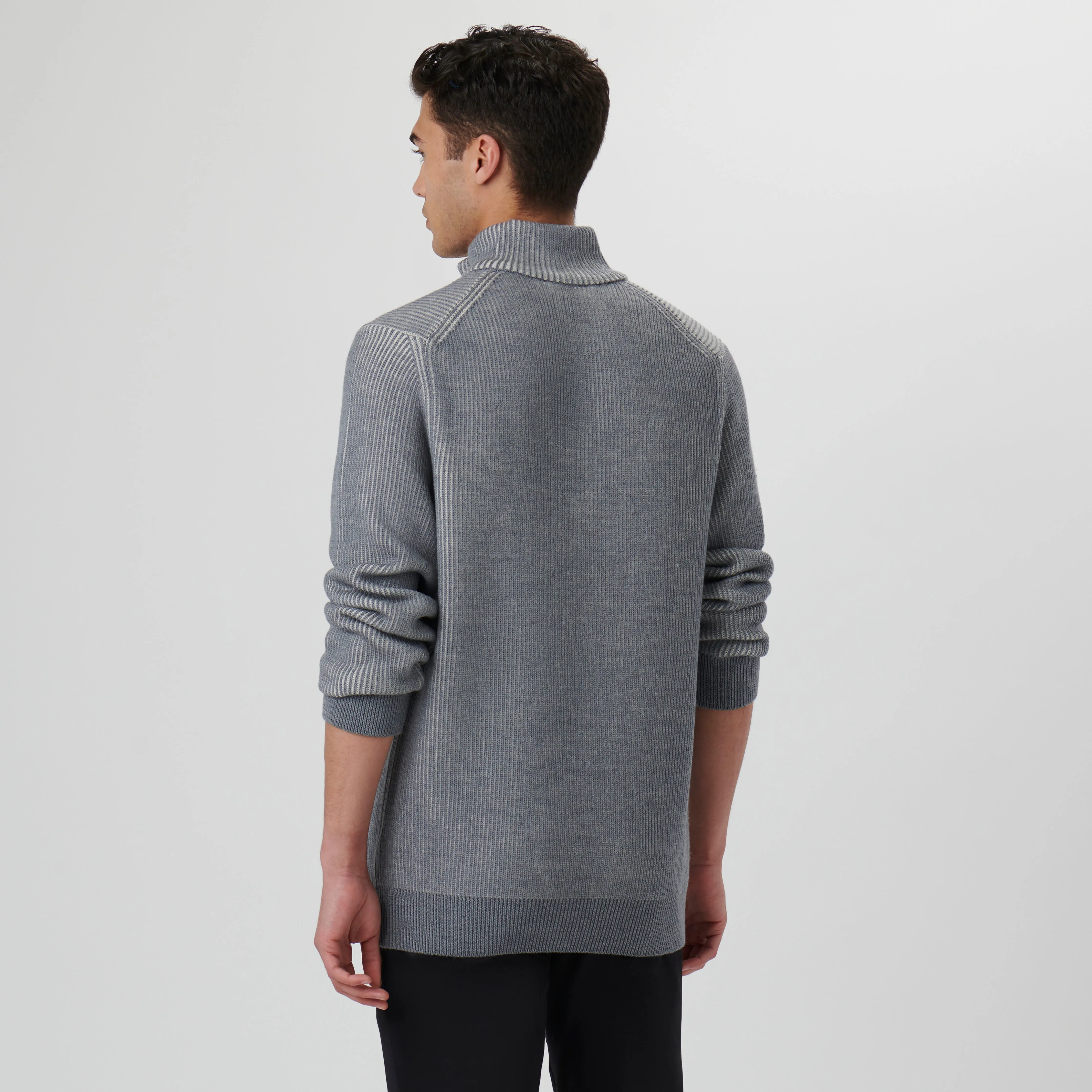 Cable Knit Quarter Zip Sweater sold by Bugatchi product image thumbnail 4