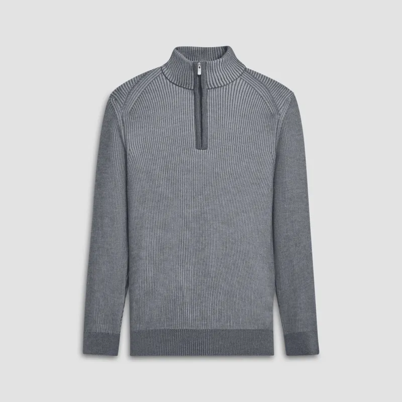 Cable Knit Quarter Zip Sweater sold by Bugatchi