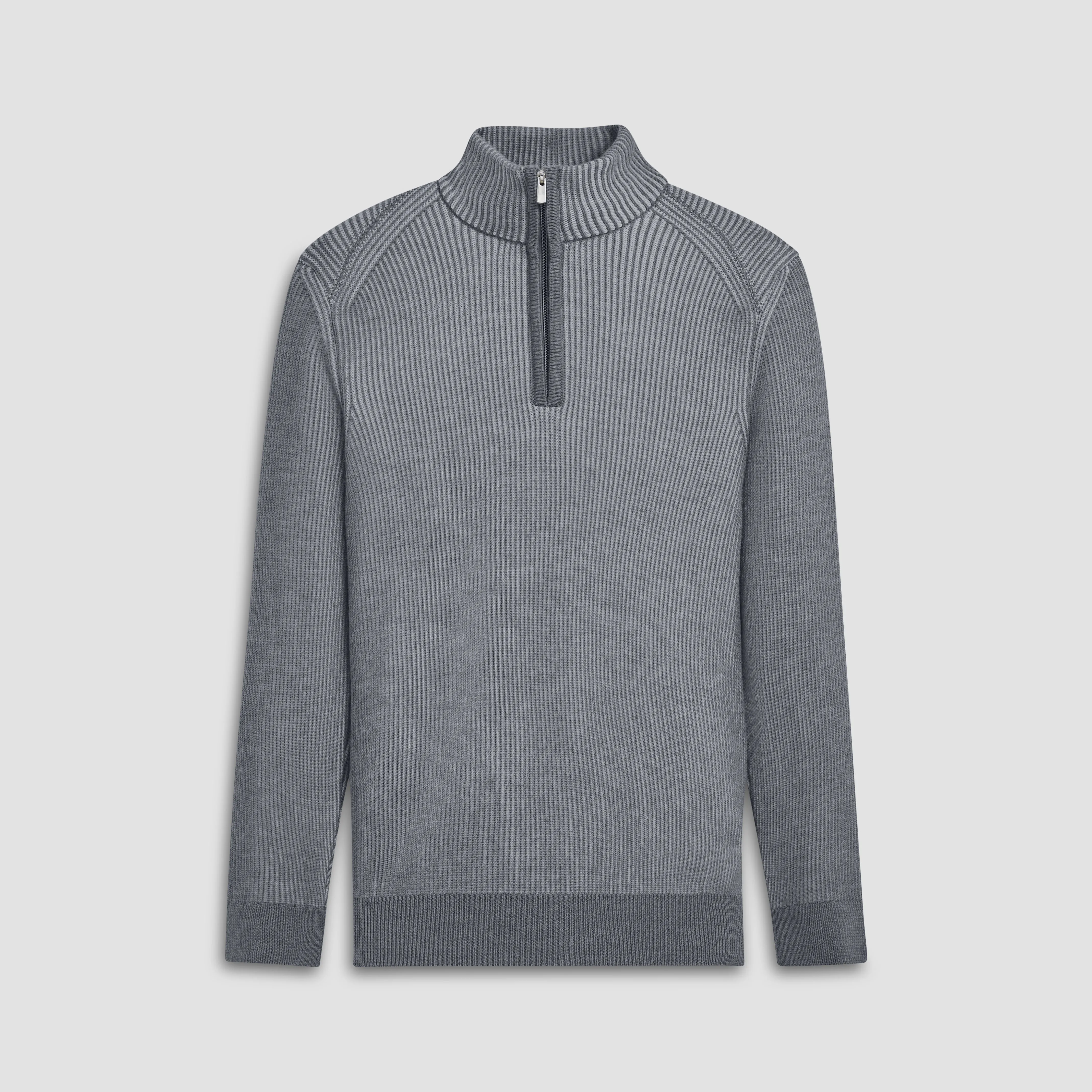 Cable Knit Quarter Zip Sweater sold by Bugatchi