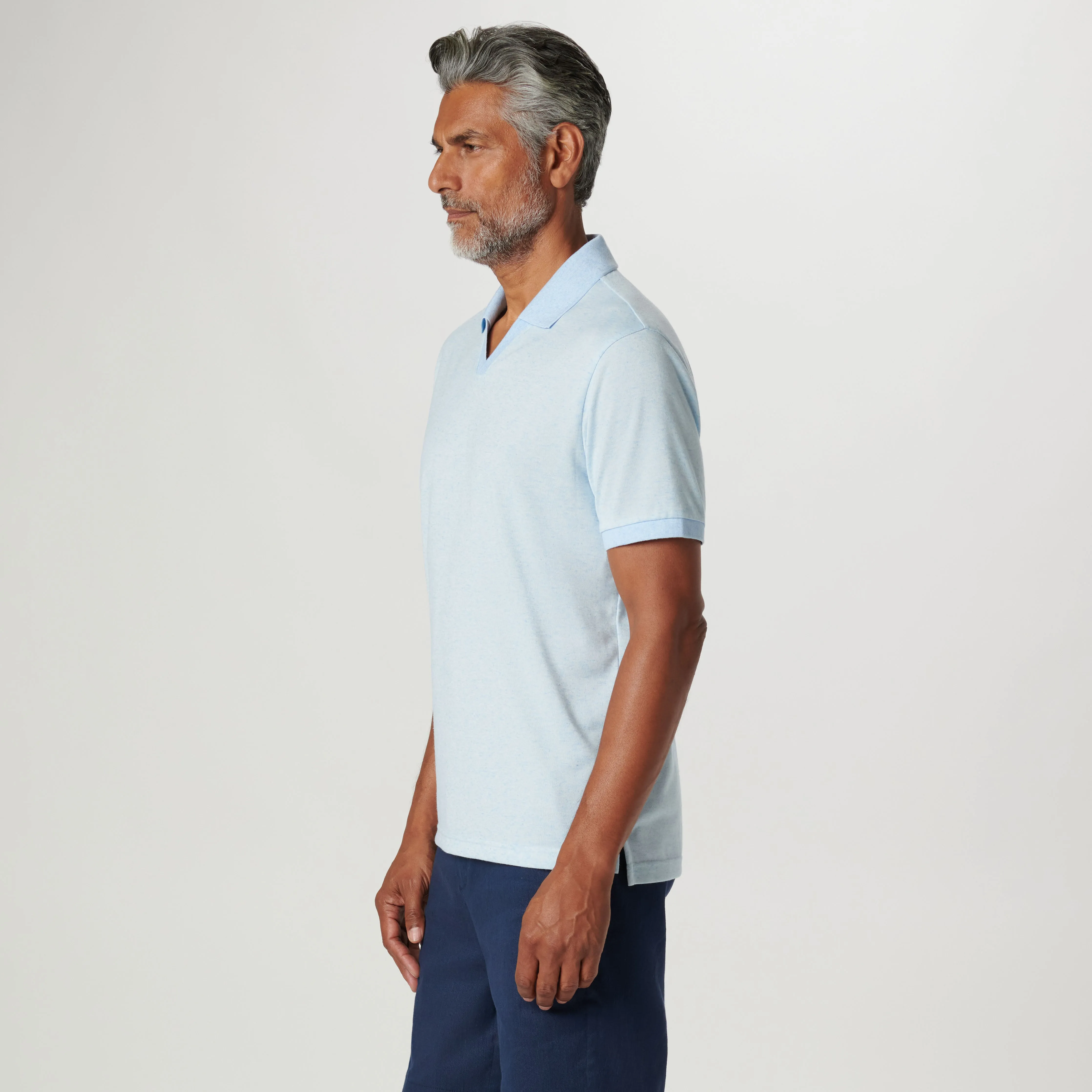 Marled Johnny Collar Polo sold by Bugatchi product image thumbnail 3