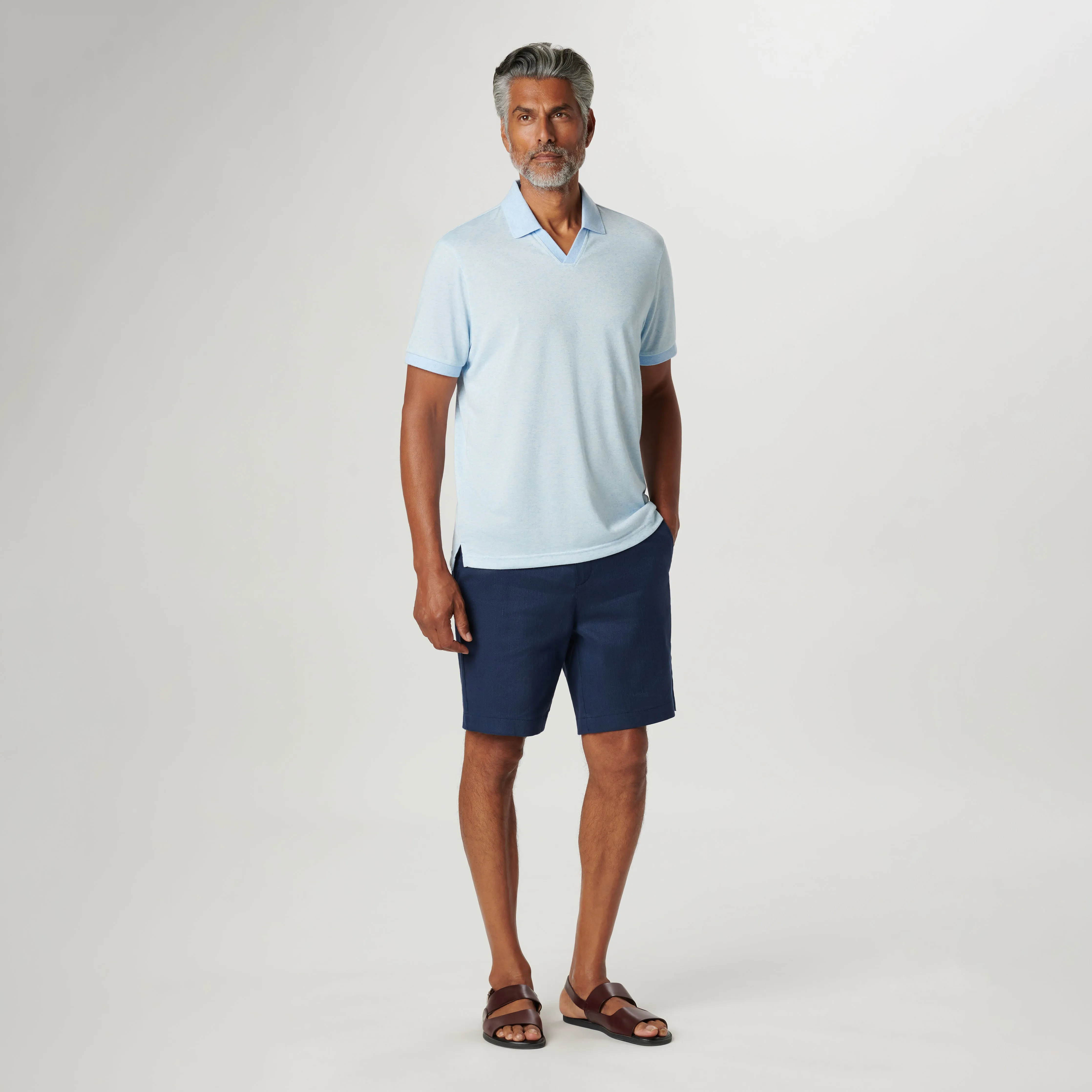 Marled Johnny Collar Polo sold by Bugatchi product image thumbnail 5