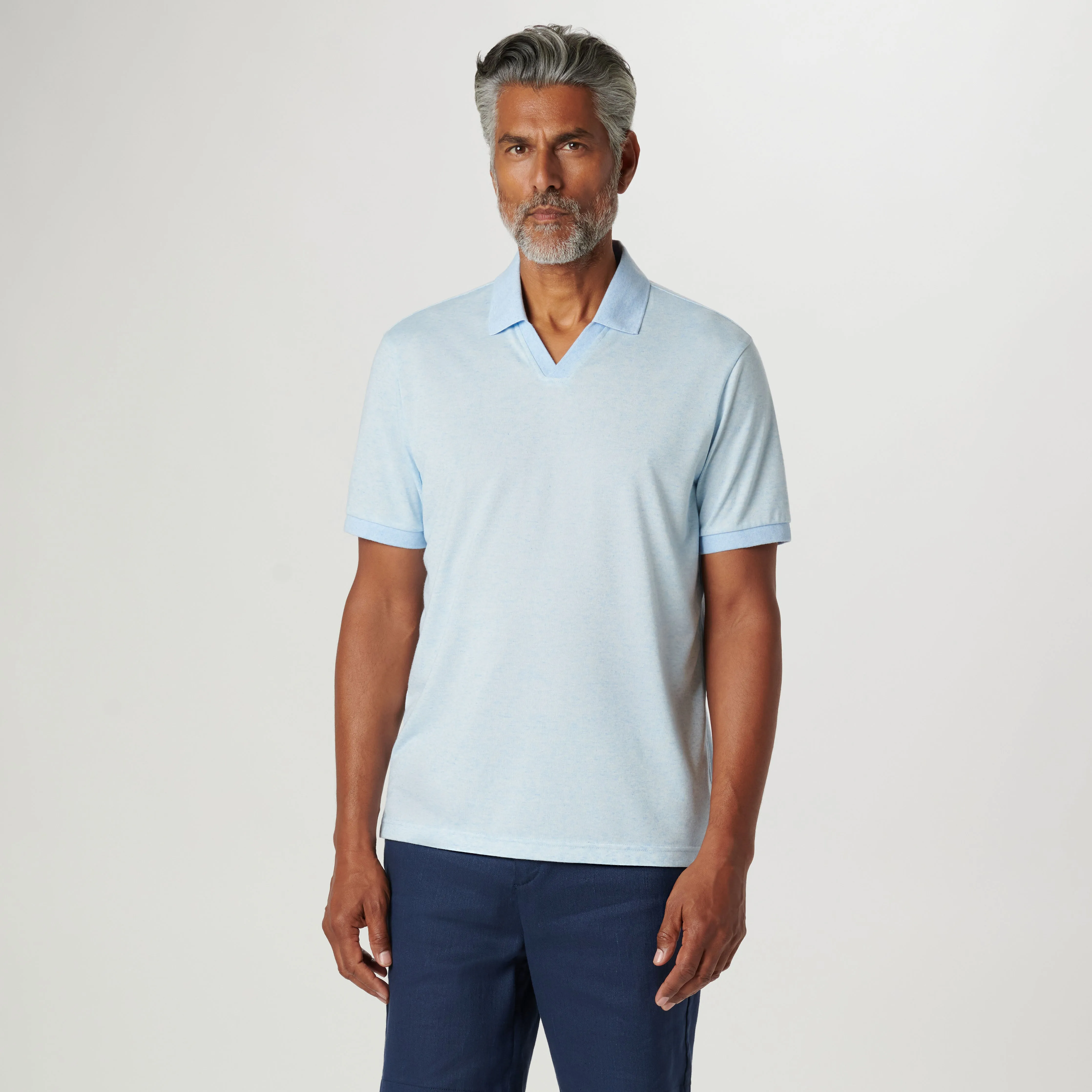 Marled Johnny Collar Polo sold by Bugatchi product image thumbnail 2