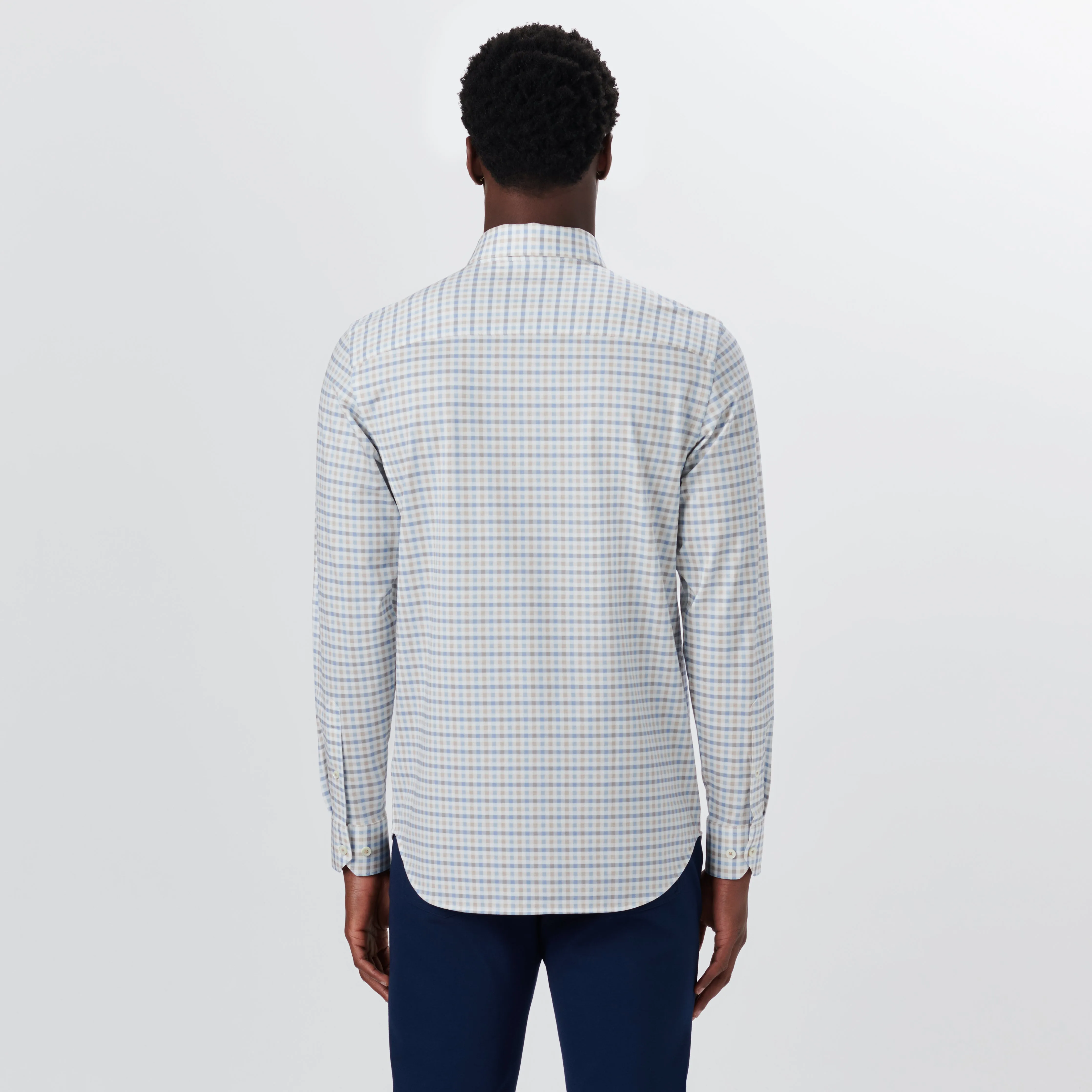JAMES Mini Check OoohCotton Twill Shirt sold by Bugatchi product image thumbnail 4