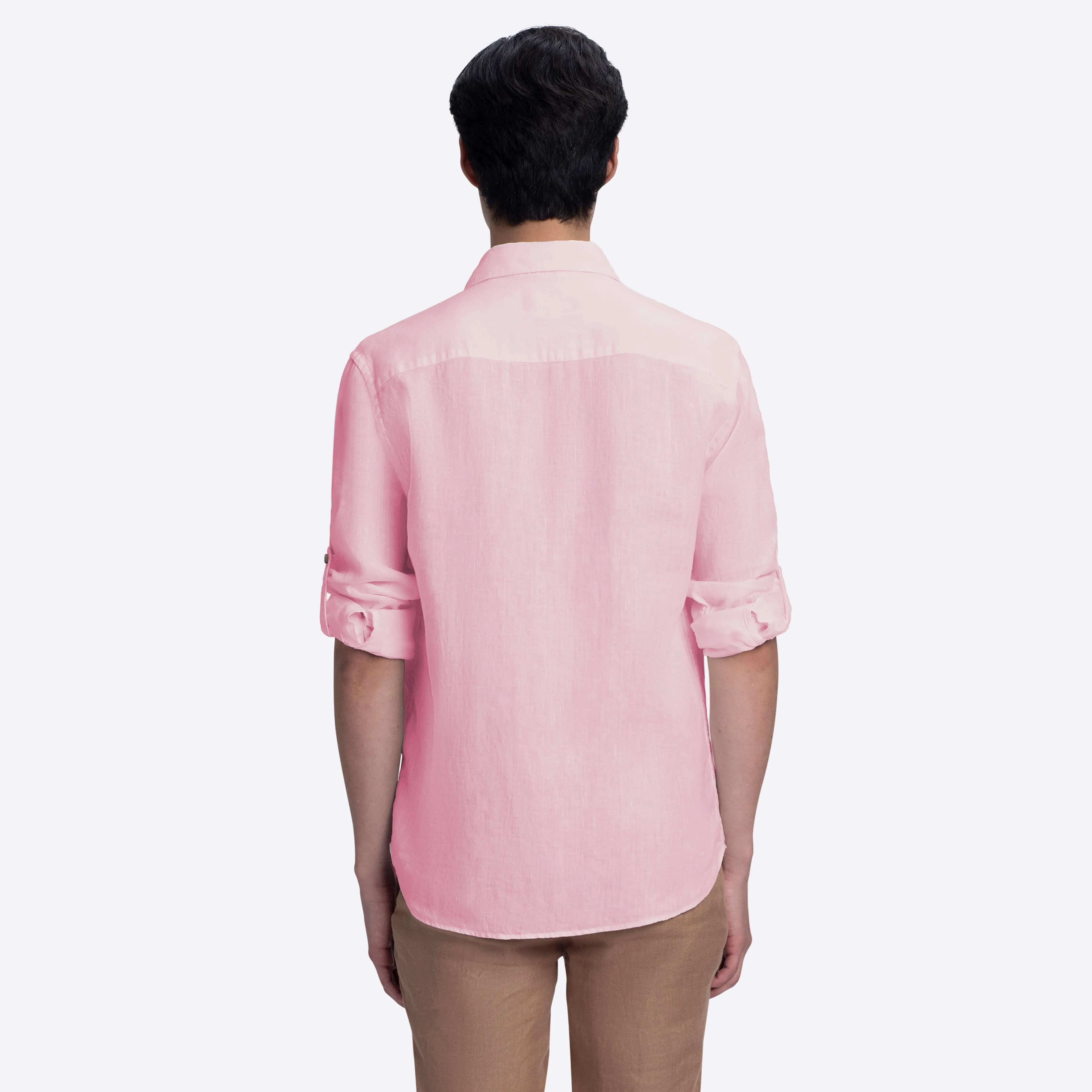 JULIAN Solid Linen Shirt sold by Bugatchi product image thumbnail 4