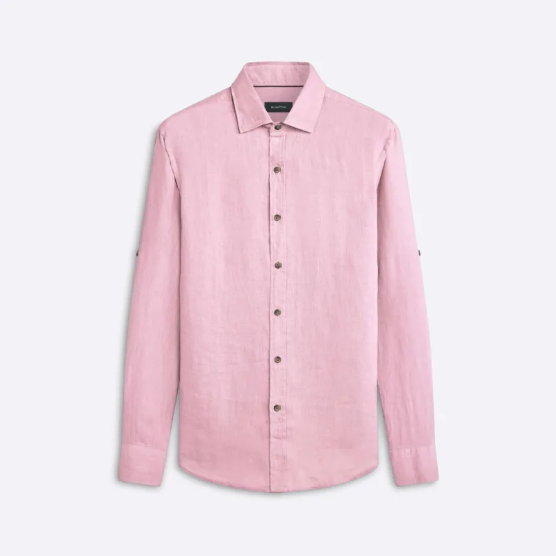 JULIAN Solid Linen Shirt sold by Bugatchi