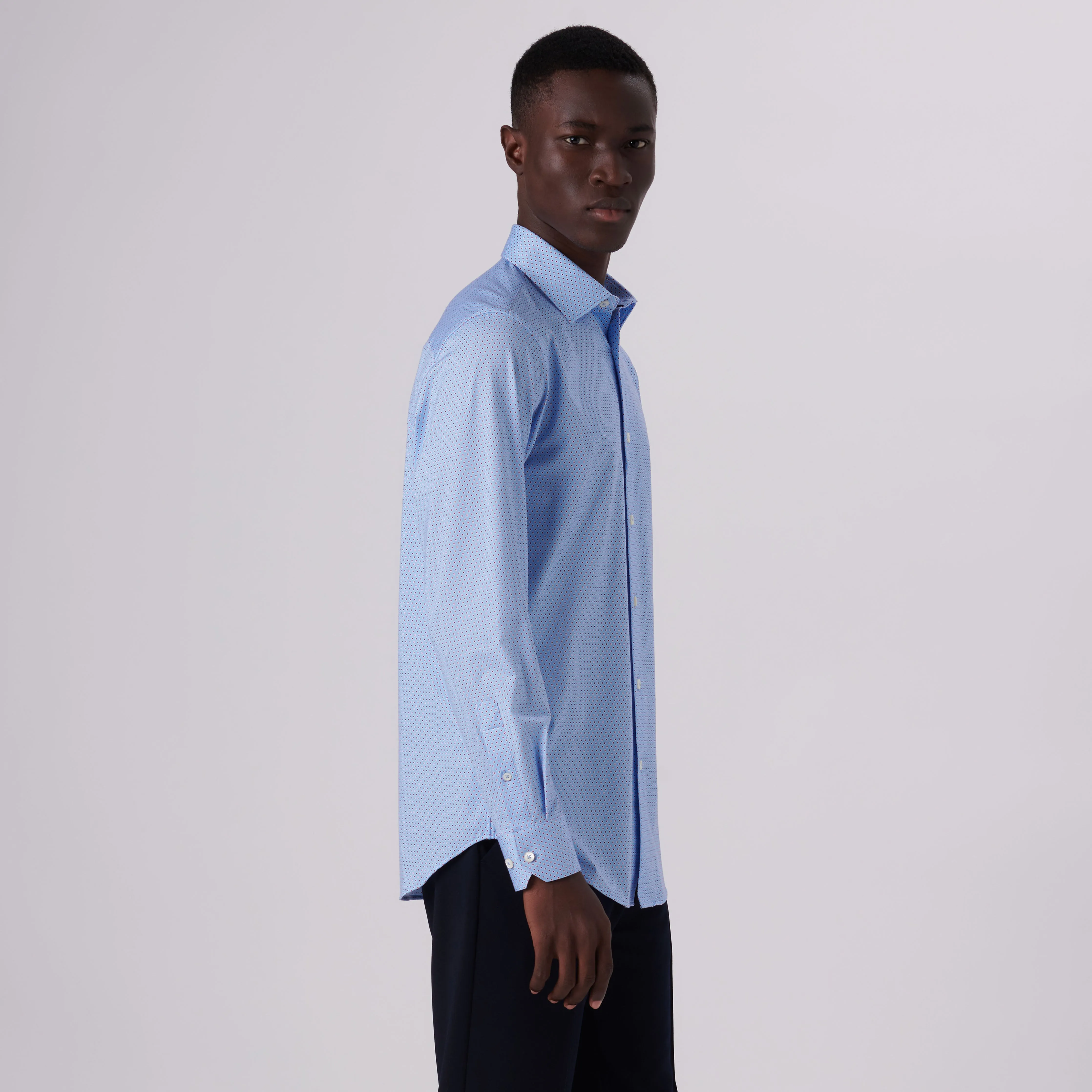 James Pin Diamond Print OoohCotton Shirt sold by Bugatchi product image thumbnail 3