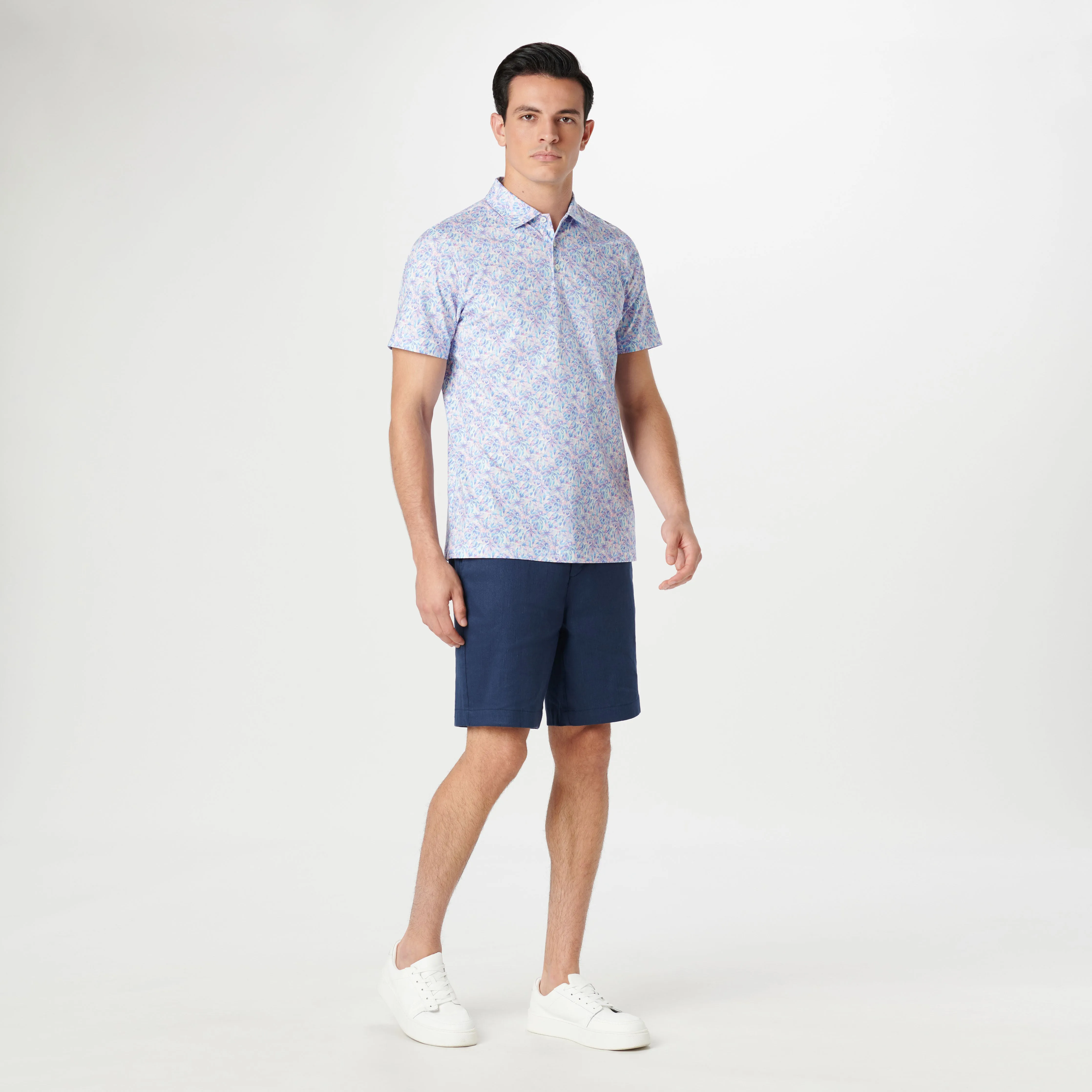 Victor Leaf Print OoohCotton Polo sold by Bugatchi product image thumbnail 5
