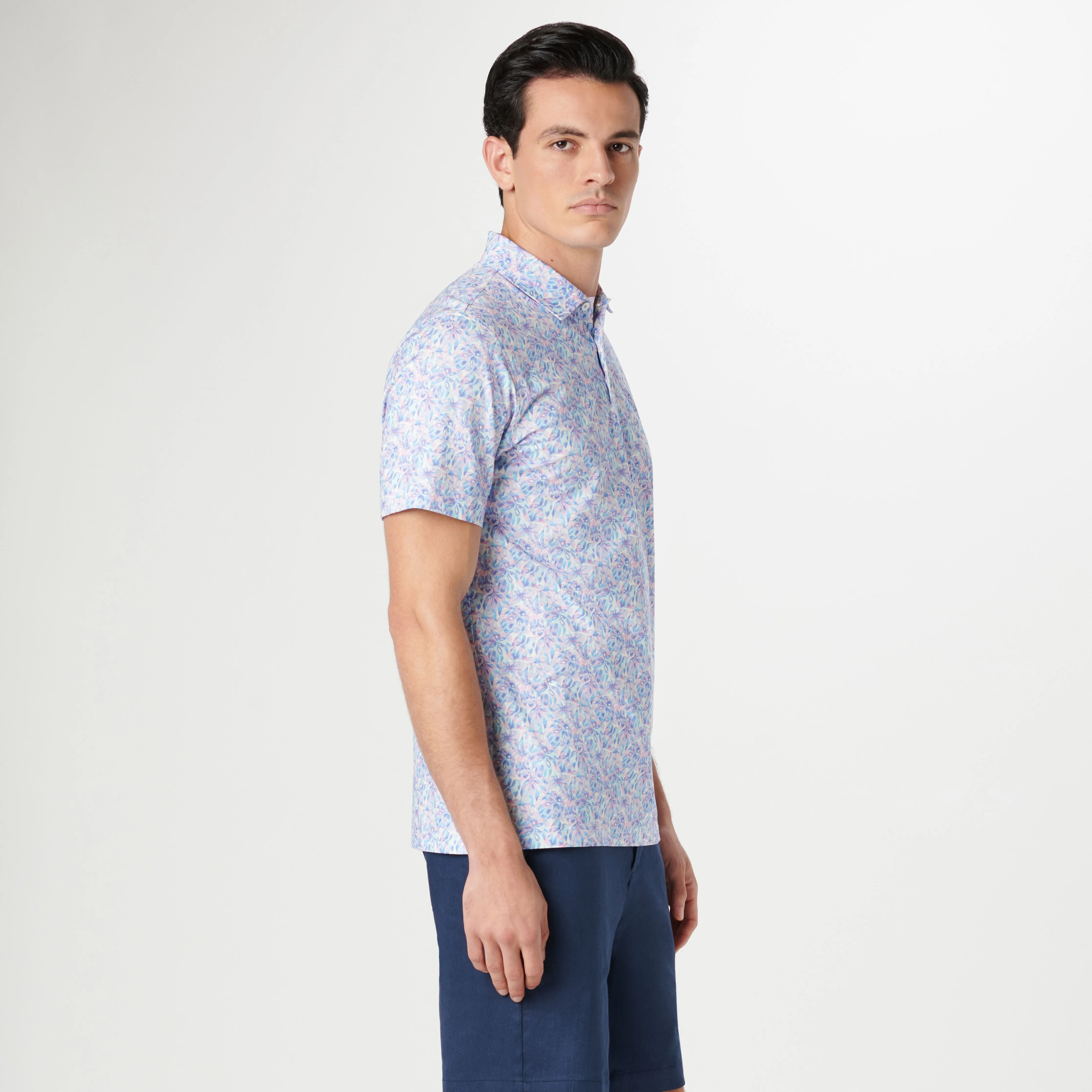 Victor Leaf Print OoohCotton Polo sold by Bugatchi product image thumbnail 3