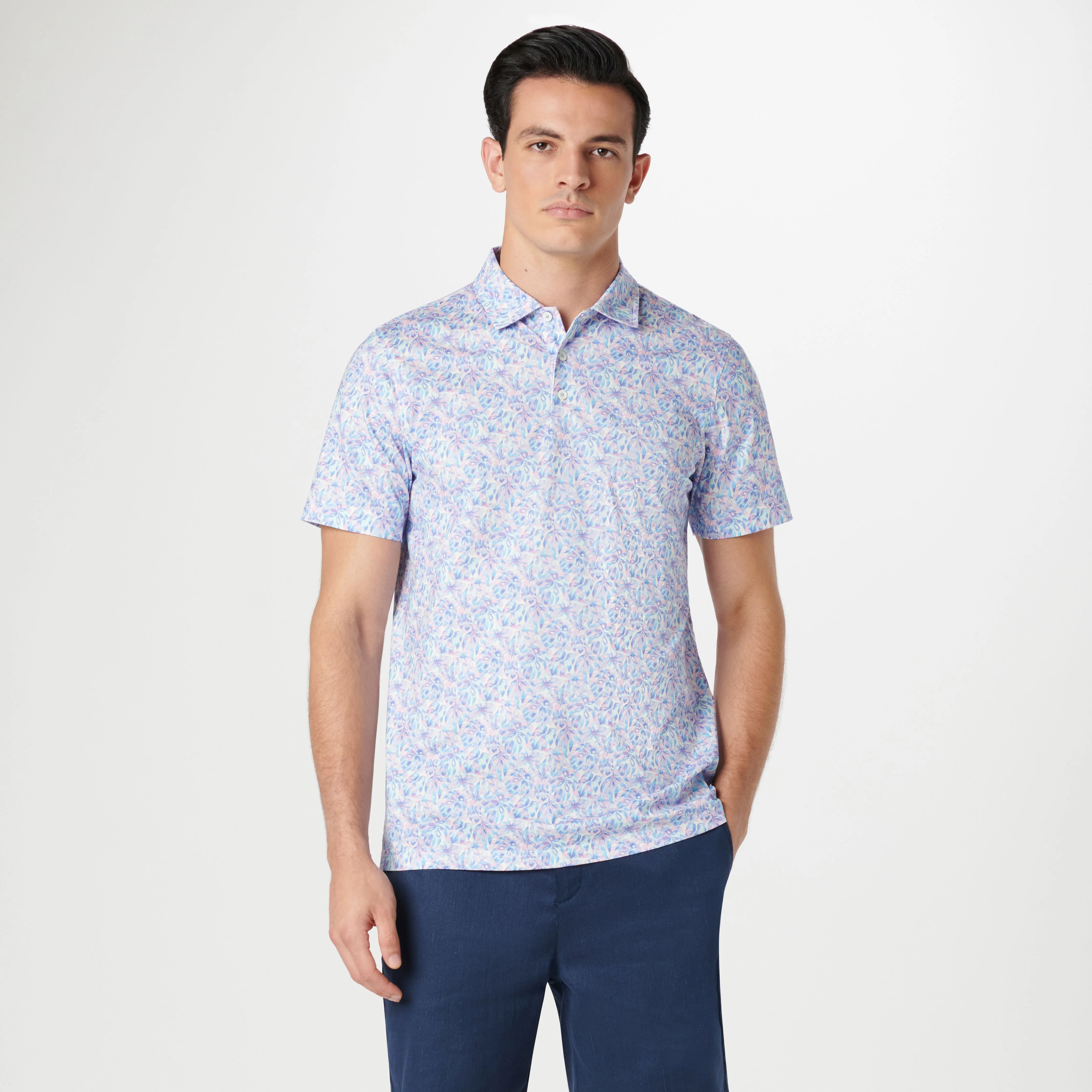 Victor Leaf Print OoohCotton Polo sold by Bugatchi product image thumbnail 2