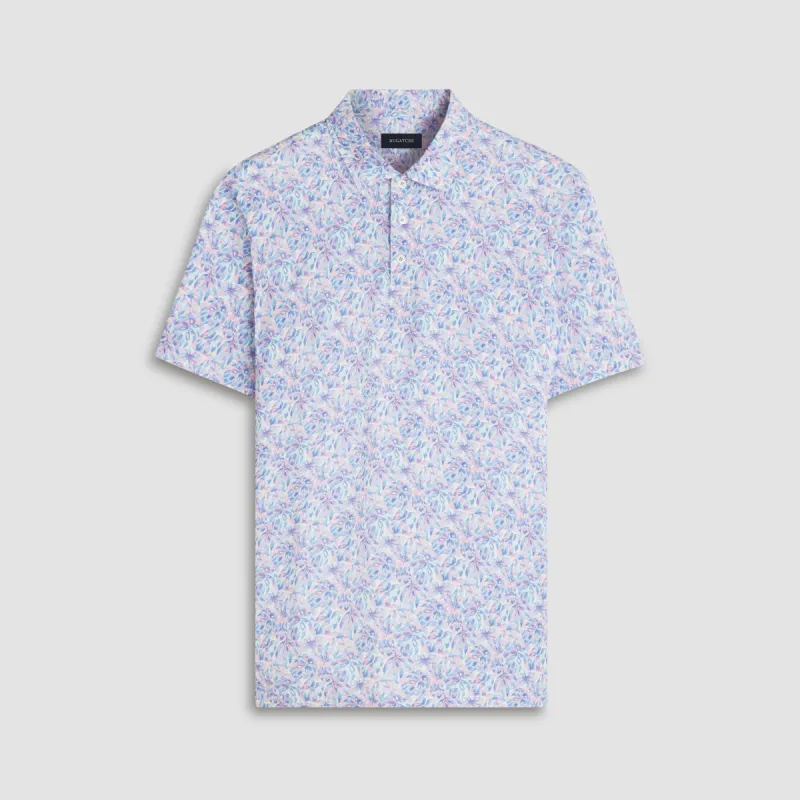 Victor Leaf Print OoohCotton Polo made by Bugatchi
