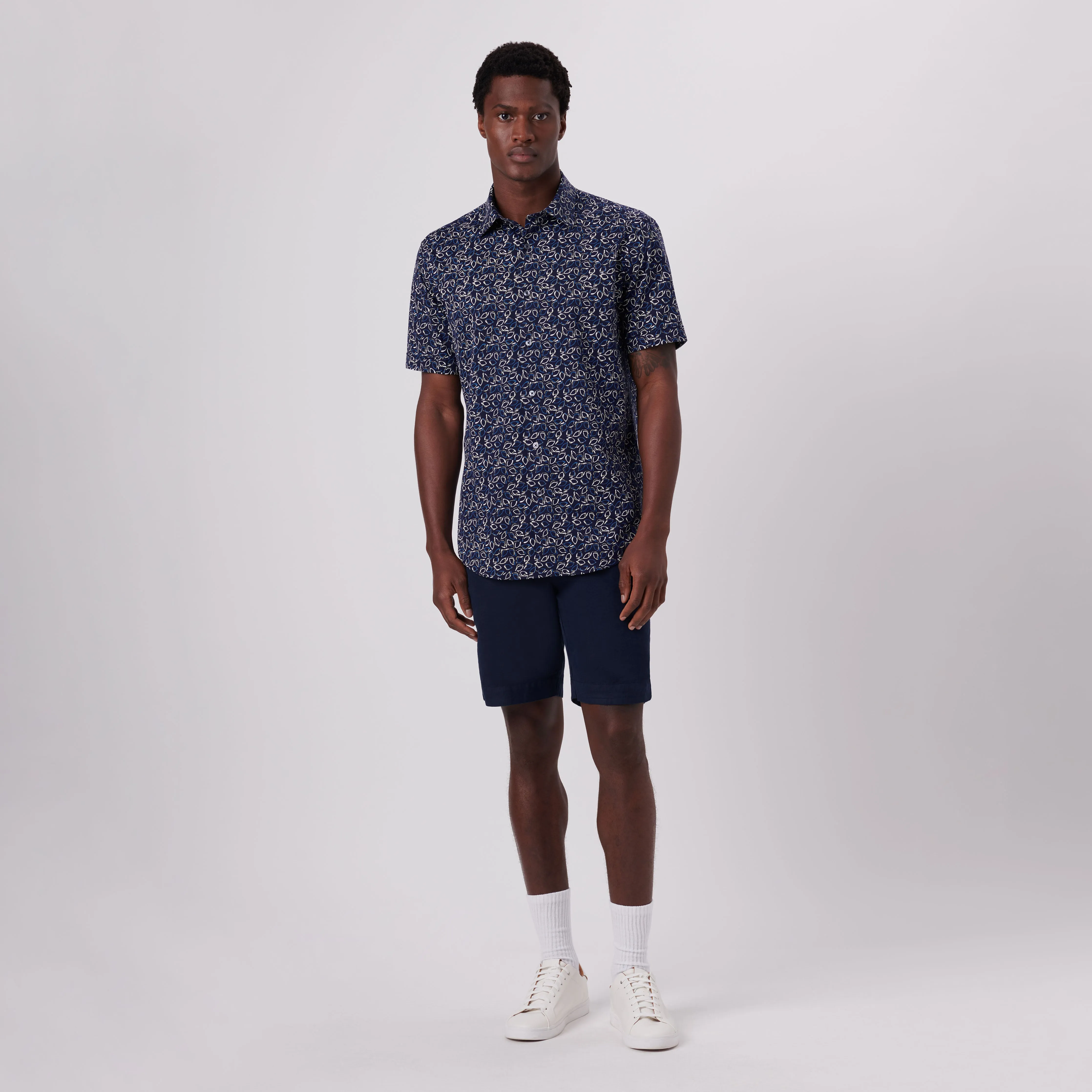 Miles Abstract Print OoohCotton Short Sleeve Shirt sold by Bugatchi product image thumbnail 5