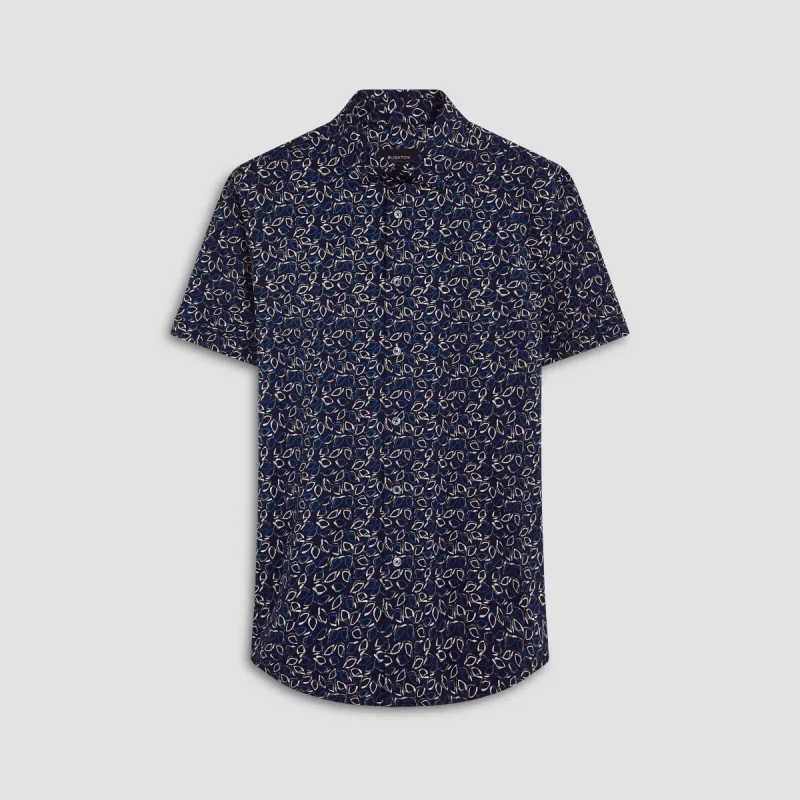 Miles Abstract Print OoohCotton Short Sleeve Shirt sold by Bugatchi