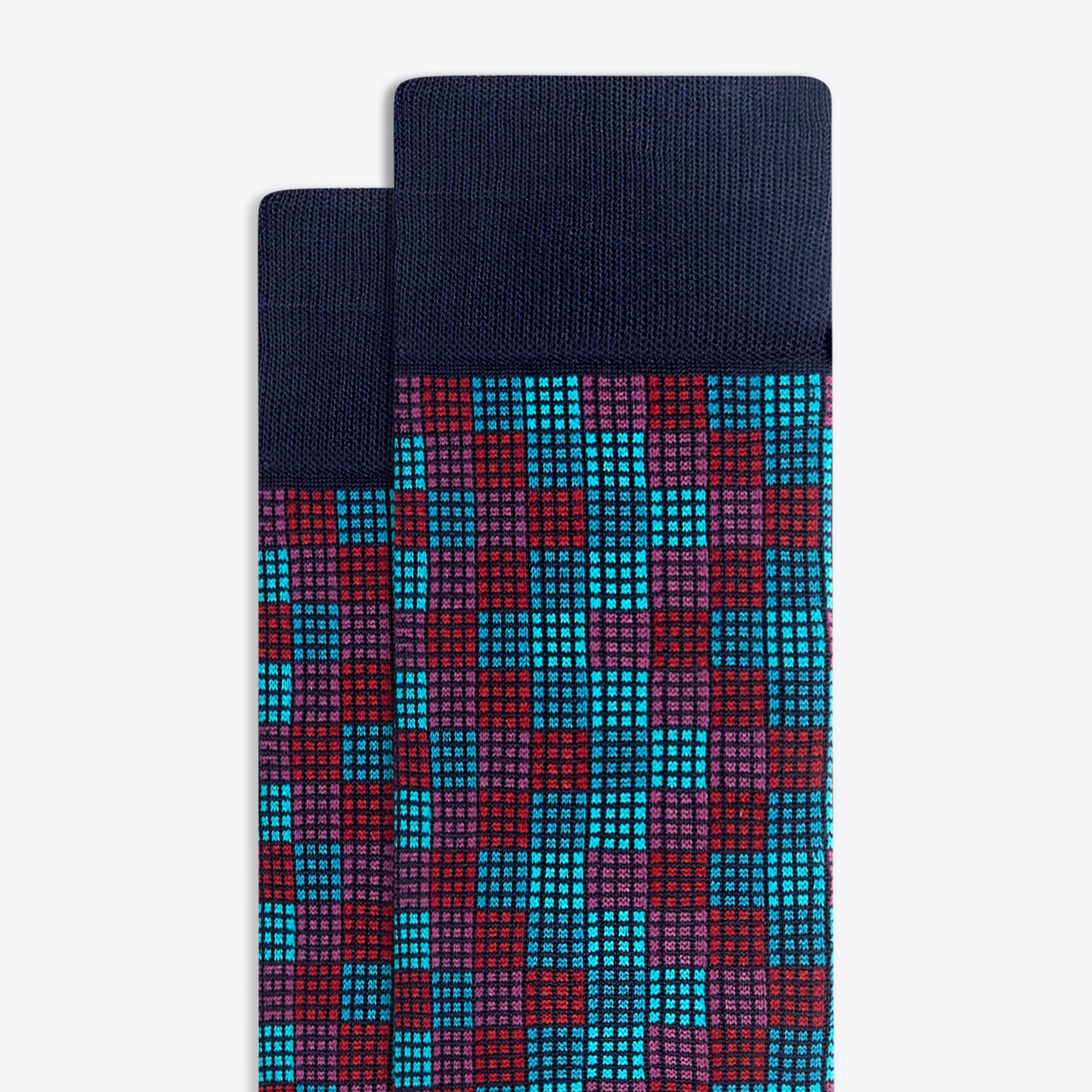 Checkerboard Mid-Calf Socks sold by Bugatchi product image thumbnail 2