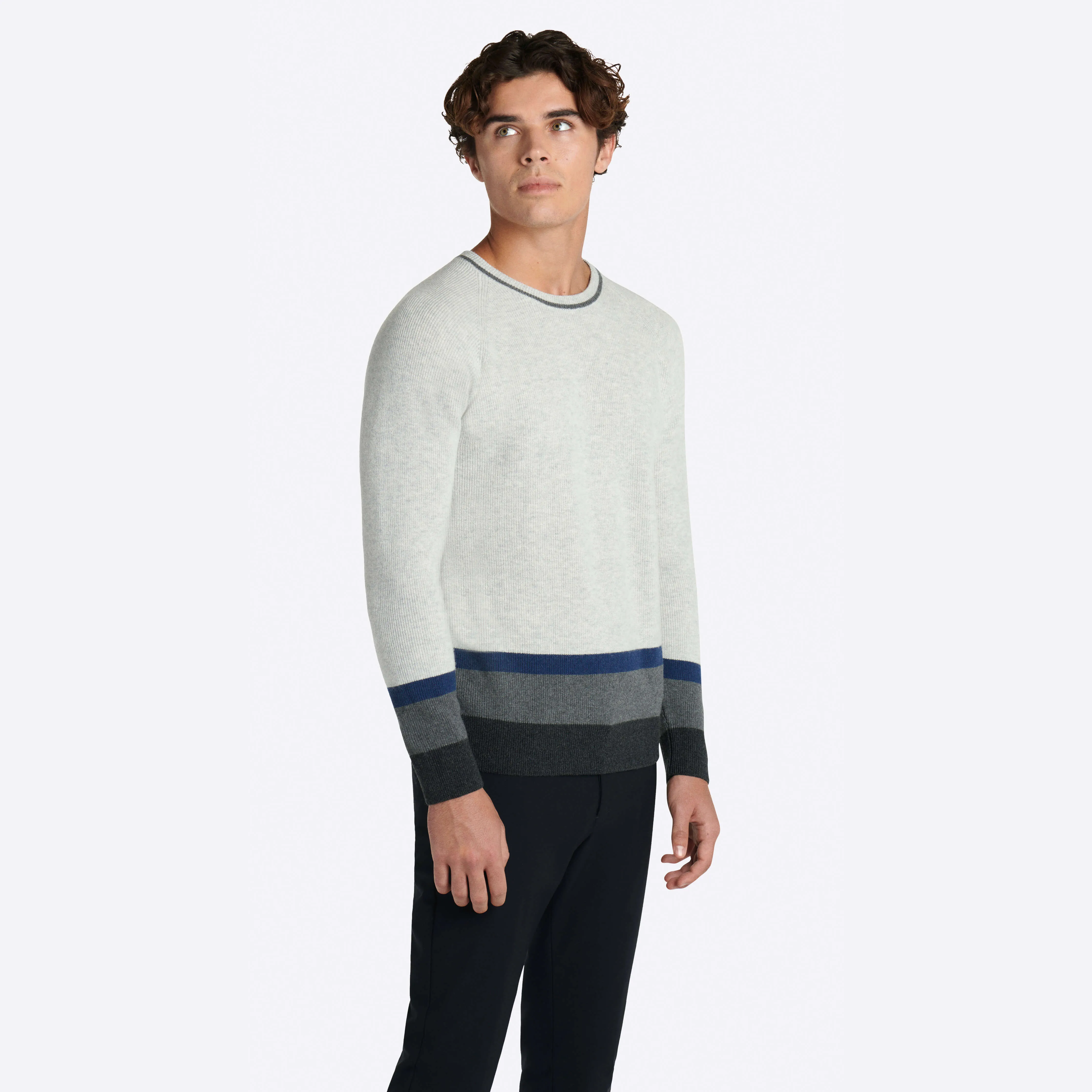 Color Block Crew Neck Sweater sold by Bugatchi product image thumbnail 3