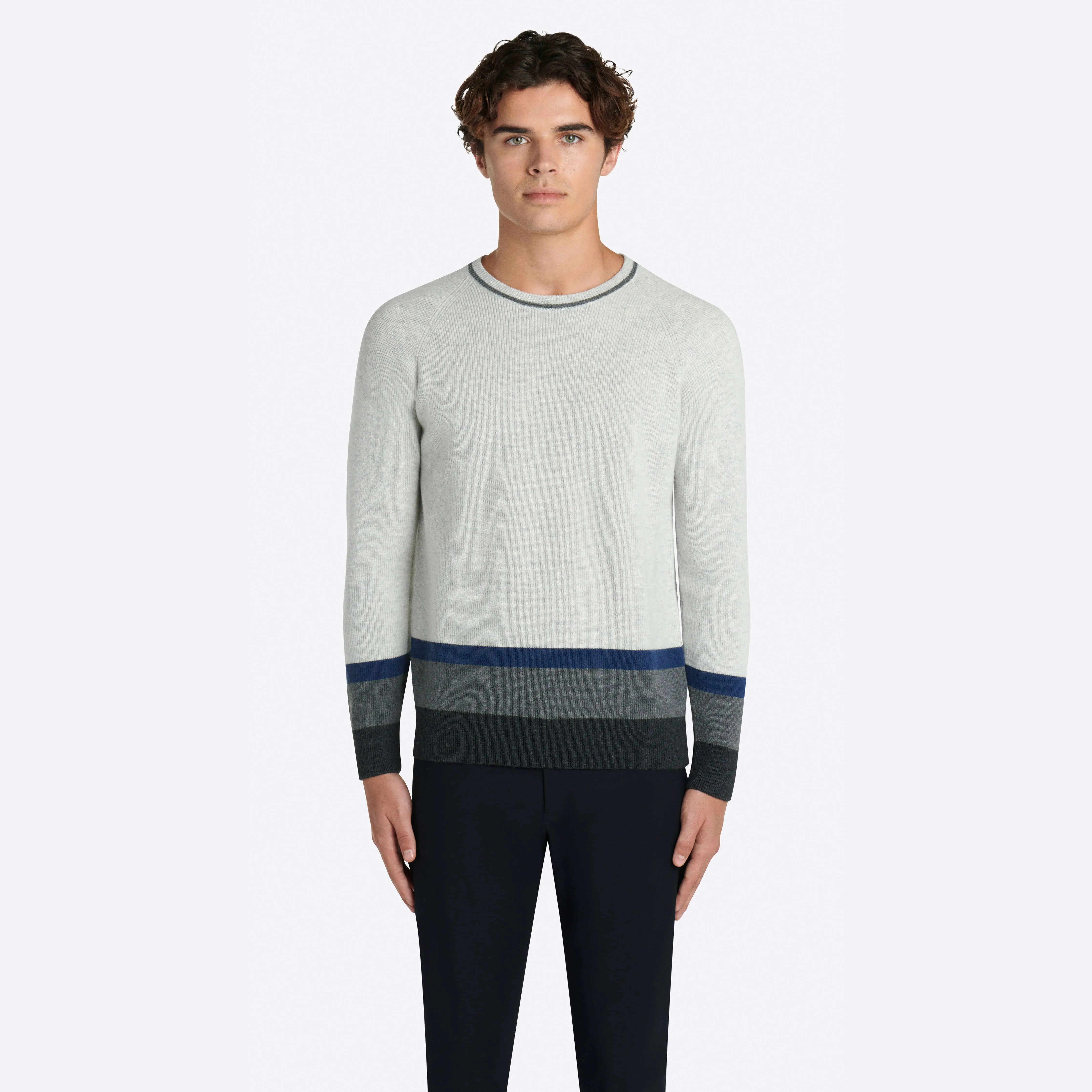 Color Block Crew Neck Sweater sold by Bugatchi product image thumbnail 2