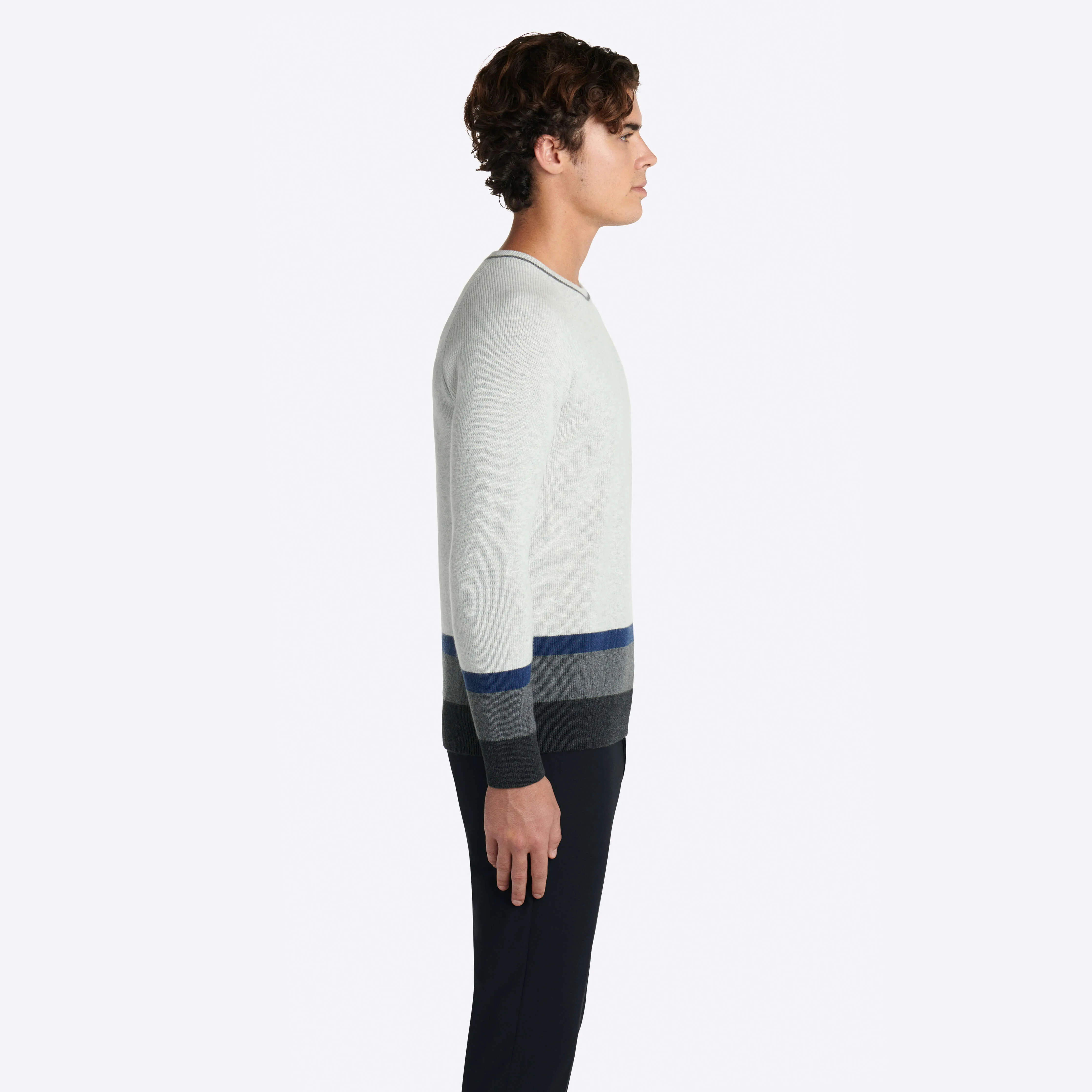 Color Block Crew Neck Sweater sold by Bugatchi product image thumbnail 4