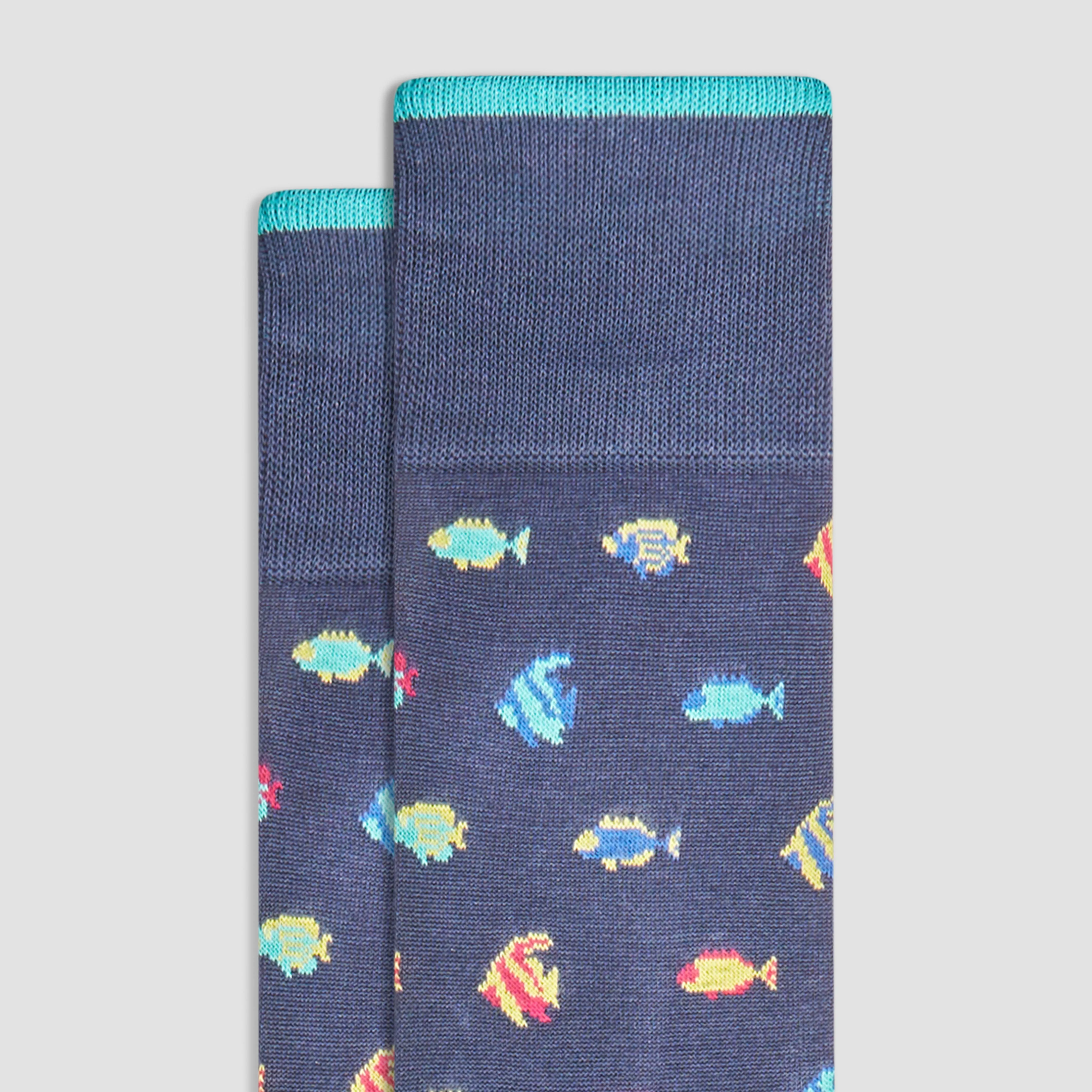 Fish Mid-Calf Socks sold by Bugatchi product image thumbnail 2