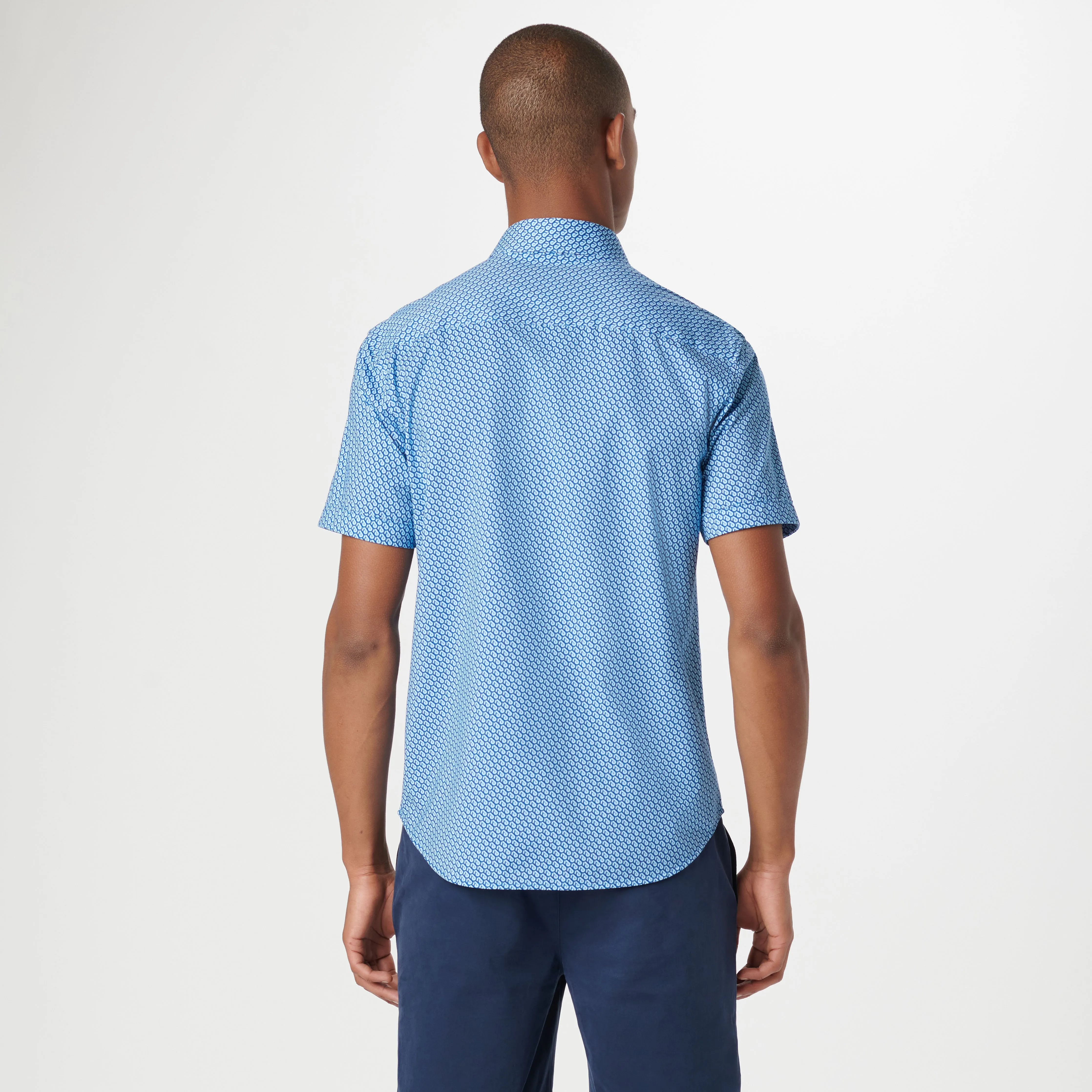 Miles Geometric OoohCotton Short Sleeve Shirt sold by Bugatchi product image thumbnail 4