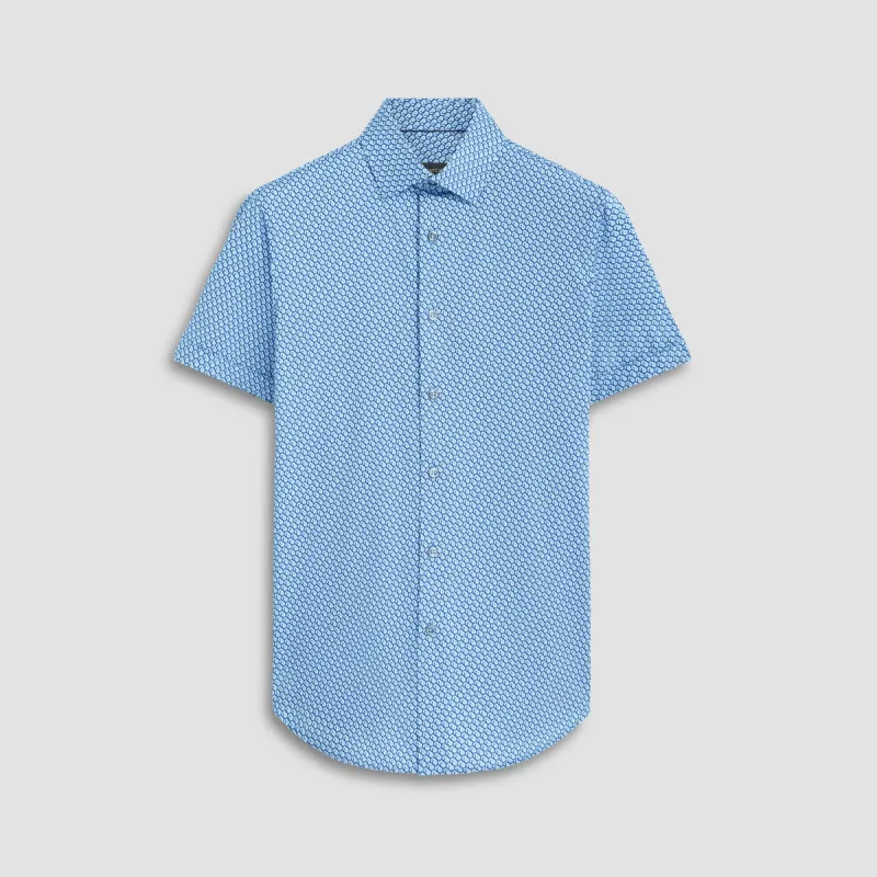 Miles Geometric OoohCotton Short Sleeve Shirt made by Bugatchi