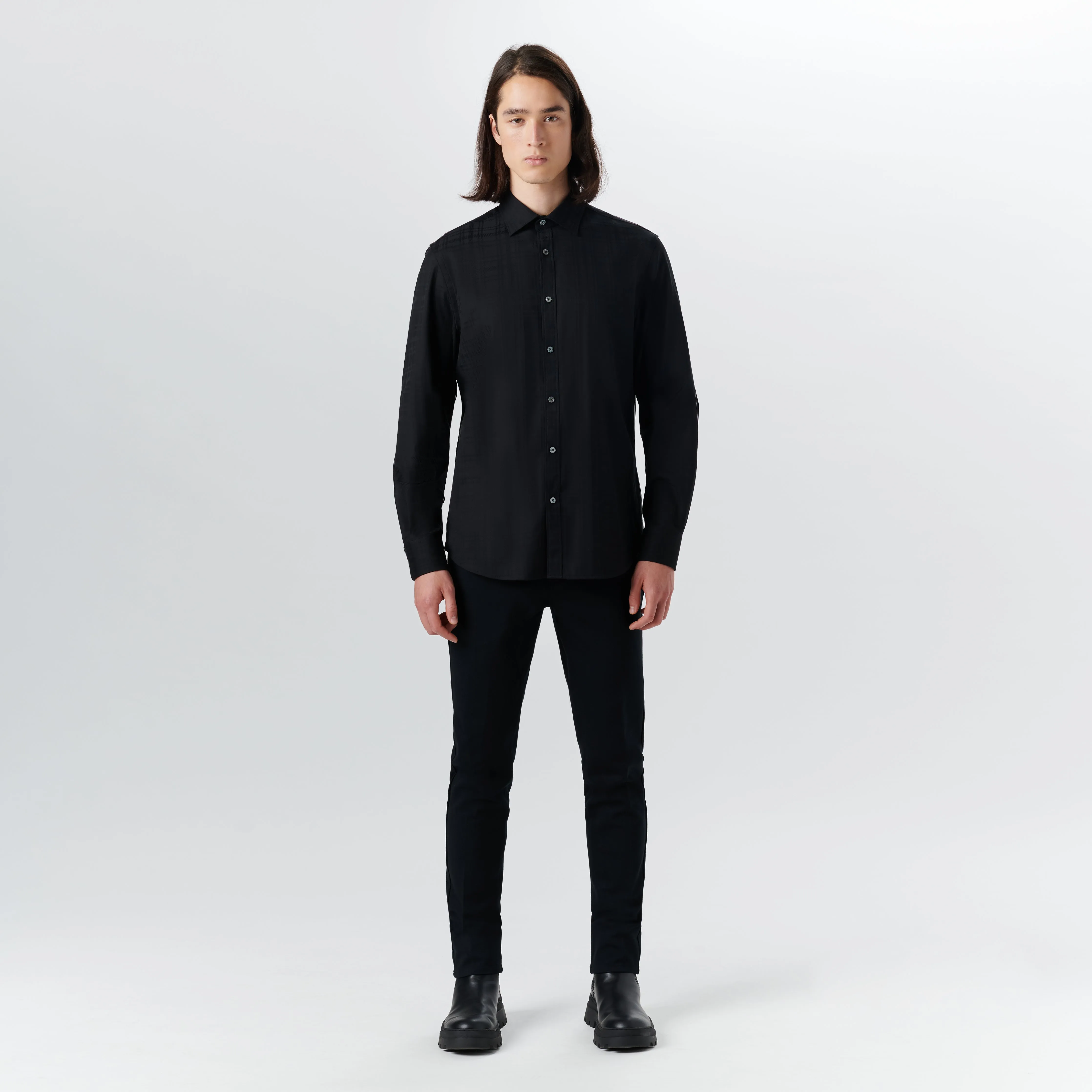 JULIAN Jacquard Check Shirt sold by Bugatchi product image thumbnail 5