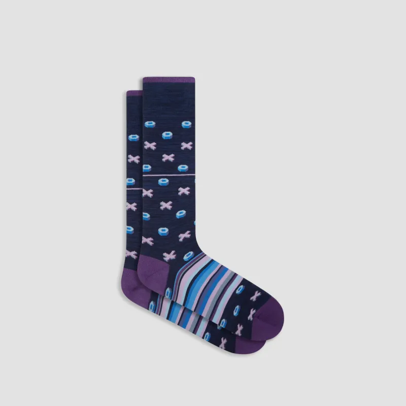 Geometric Mid-Calf Socks sold by Bugatchi