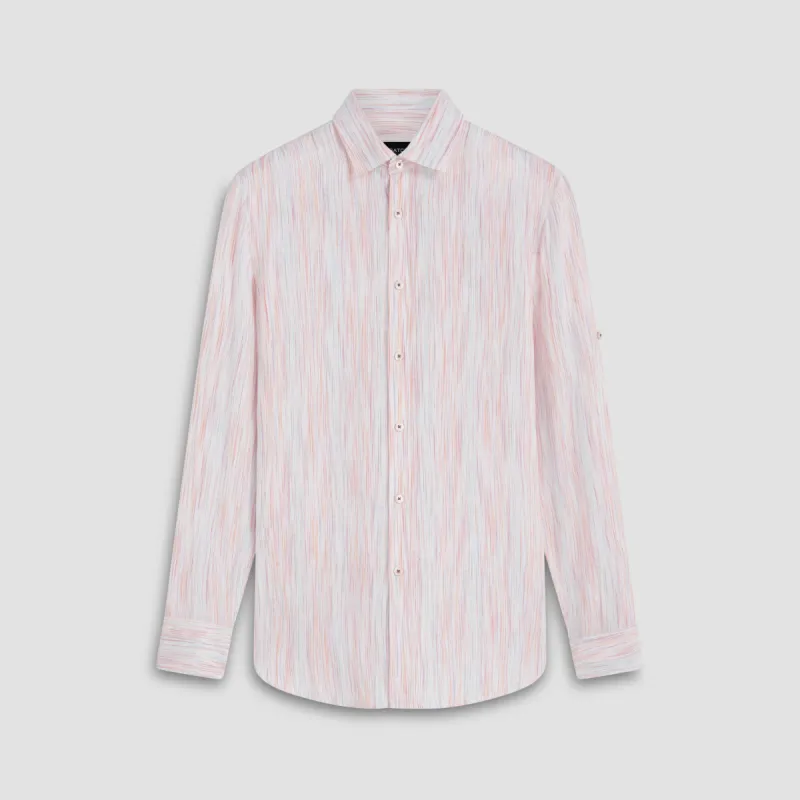 Julian Chalk Stripe Linen Shirt sold by Bugatchi