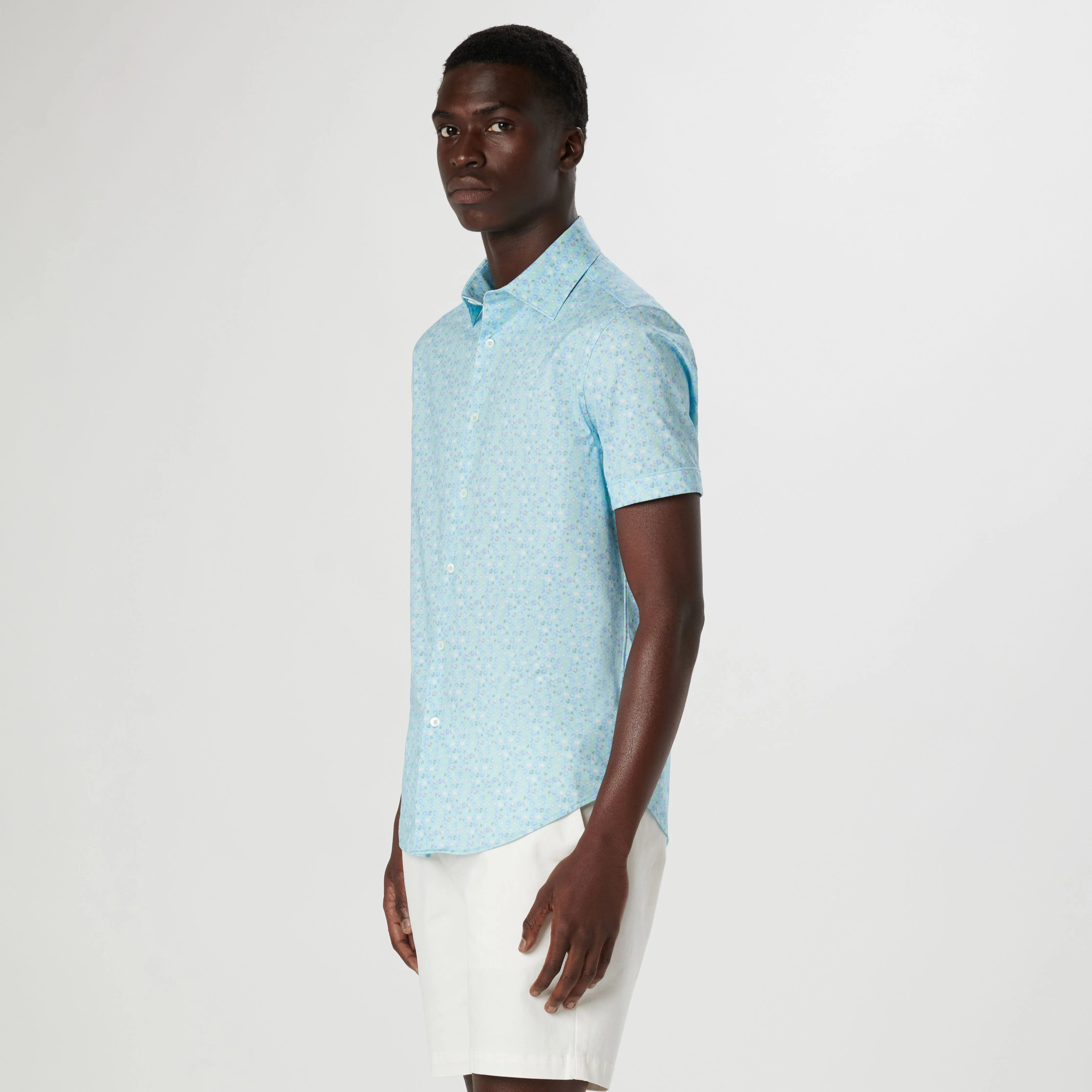 Miles Floral OoohCotton Short Sleeve Shirt sold by Bugatchi product image thumbnail 3