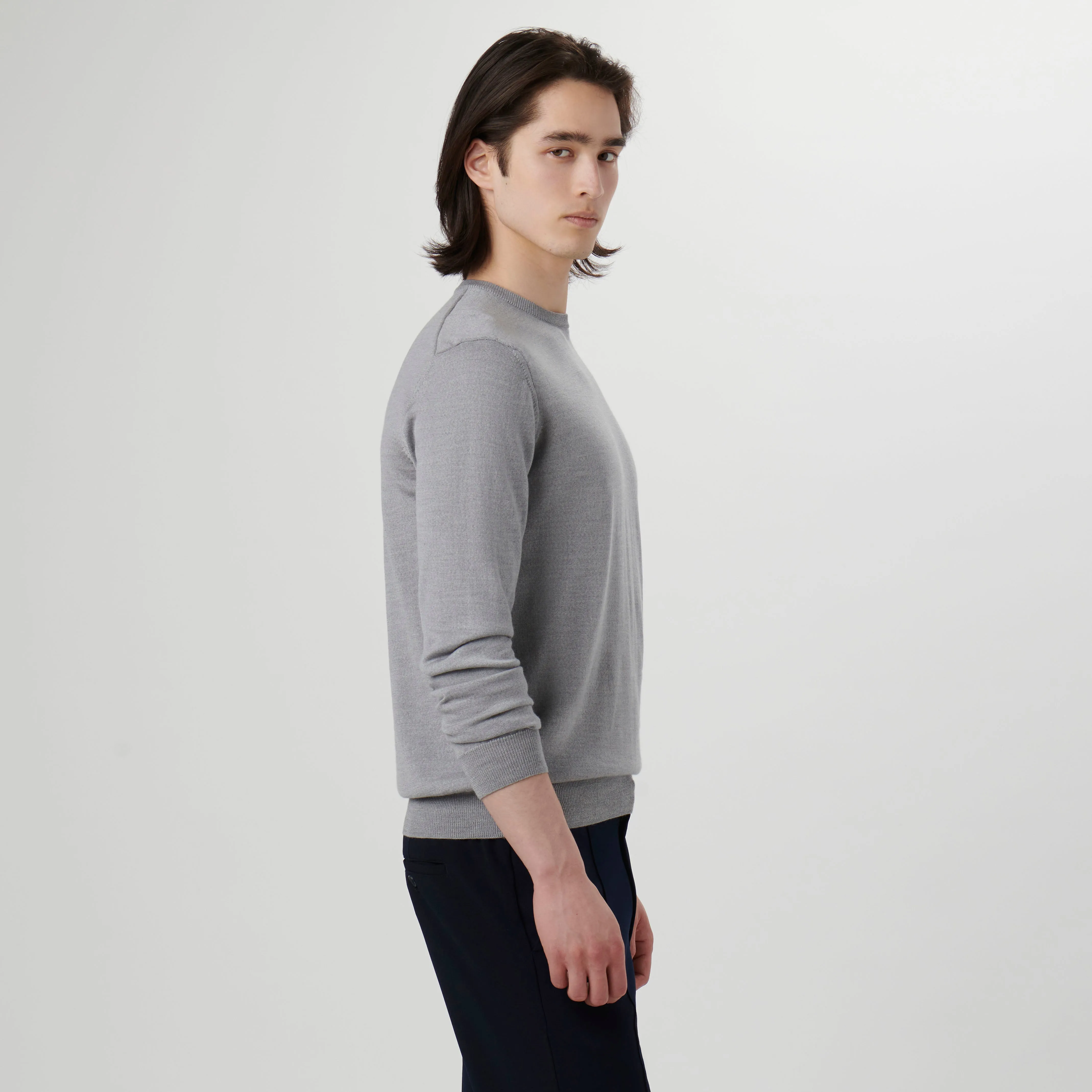 Super Merino Solid Crew Neck Sweater sold by Bugatchi product image thumbnail 3