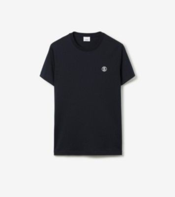 Monogram Motif Cotton T-shirt in Coal Blue - Men | Burberry® Official sold by Burberry