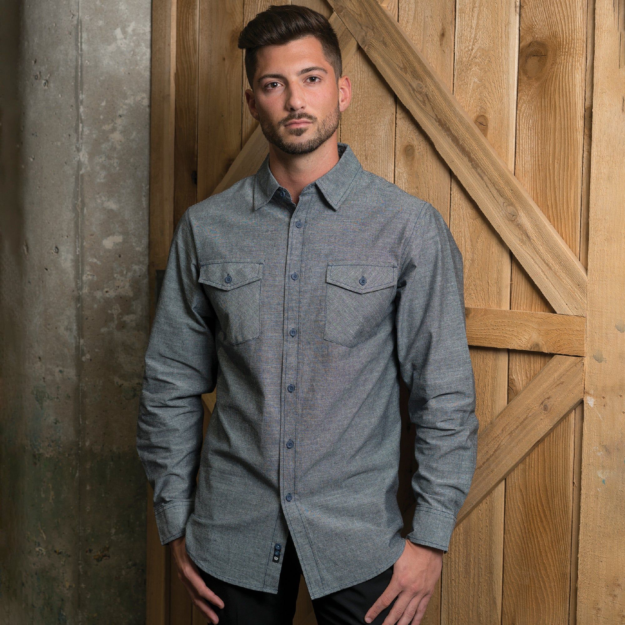 MENS LONG SLEEVE ALL-DAY CHAMBRAY sold by Burnside