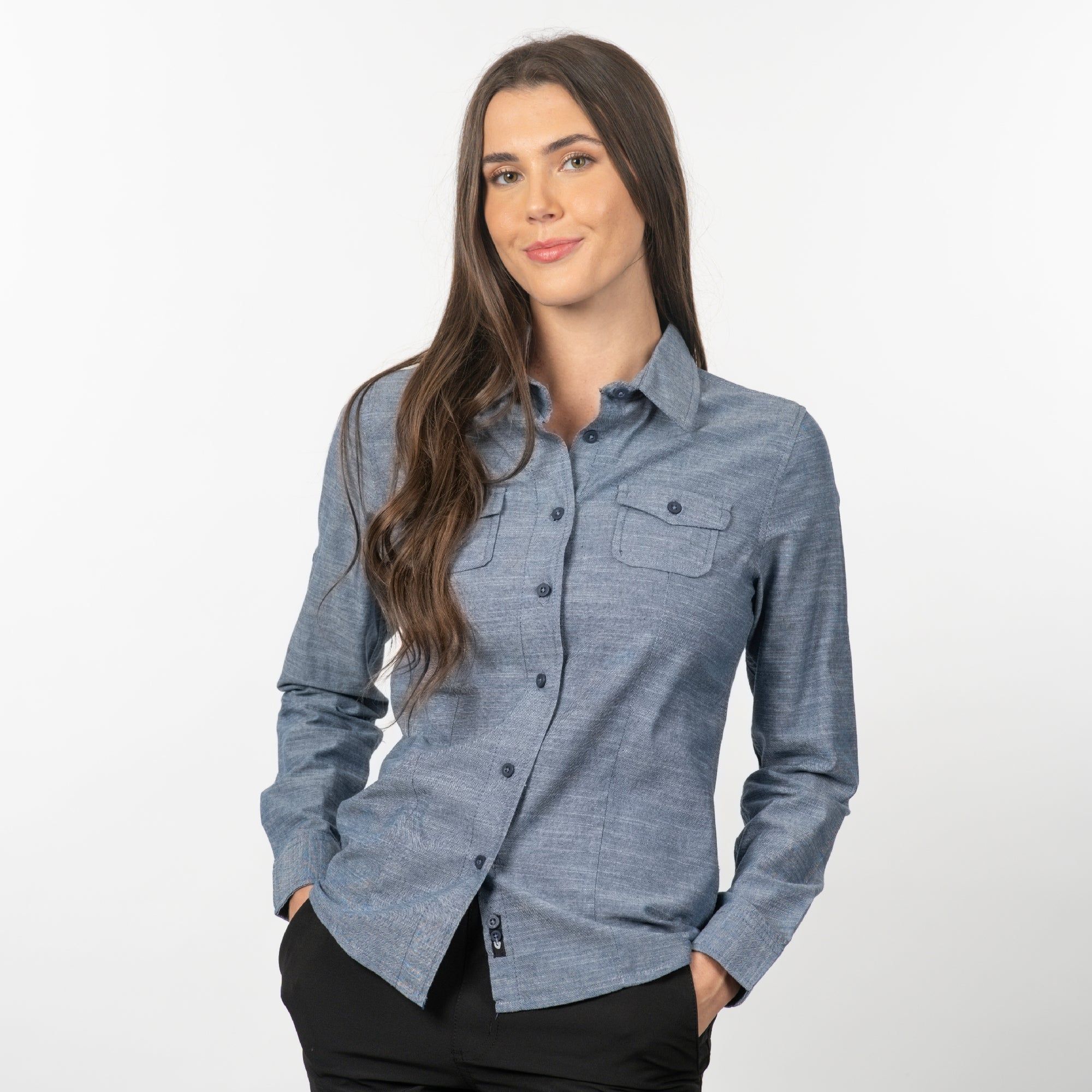 LADIES LONG SLEEVE ALL-DAY CHAMBRAY sold by Burnside