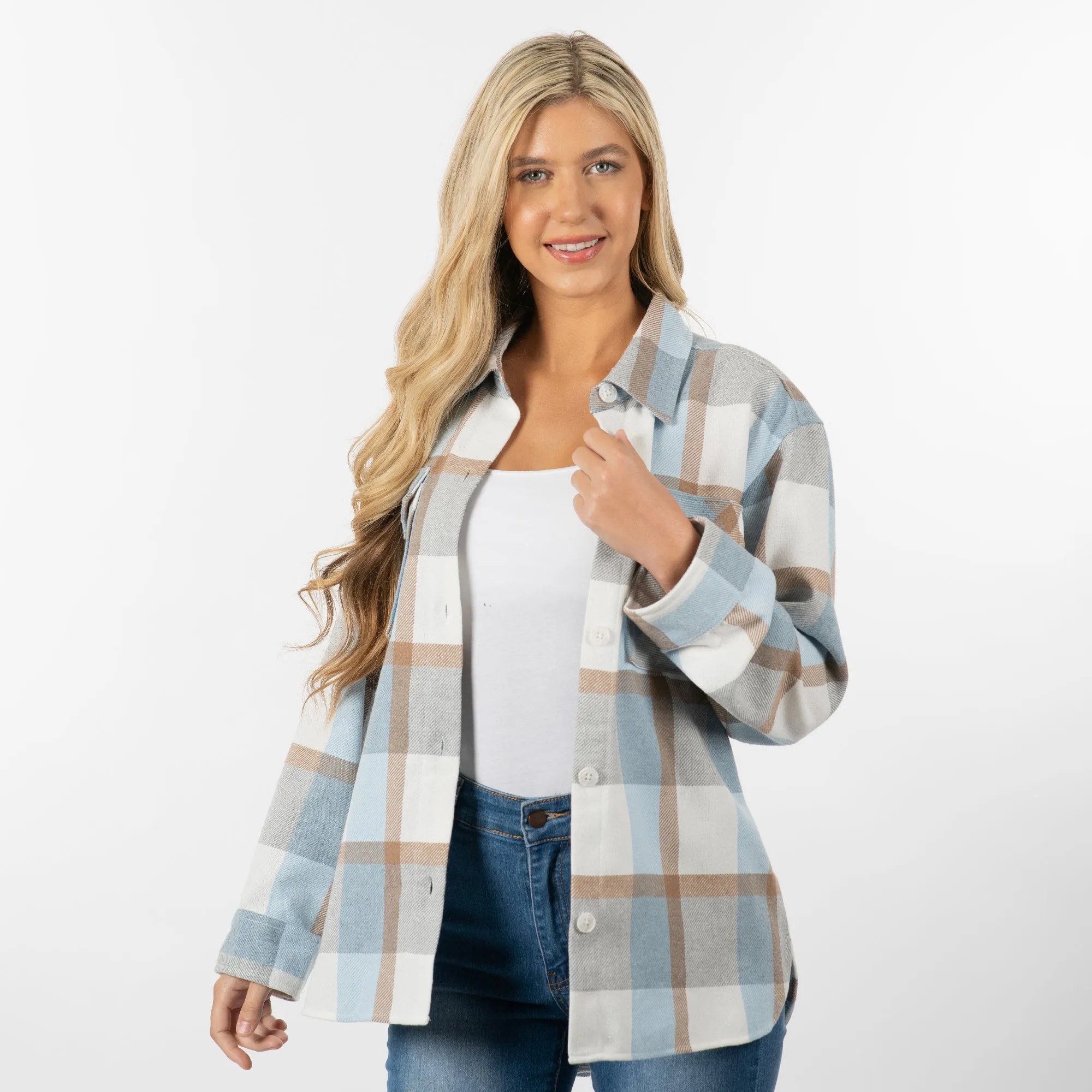 Split Coast Flannel "Comfy" Shacket sold by Burnside product image thumbnail 5