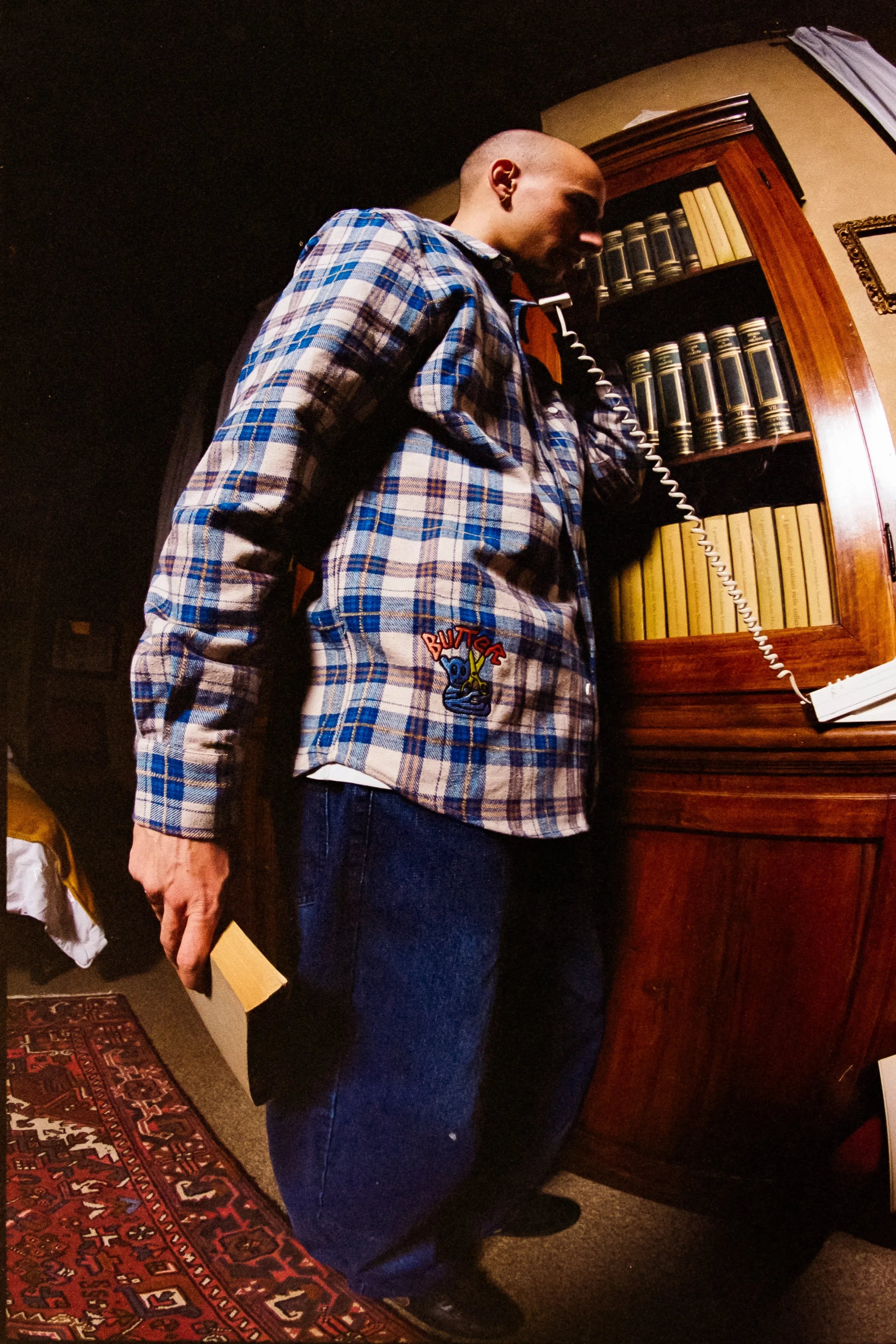 Bear Flannel Shirt, Blue sold by Butter product image thumbnail 4