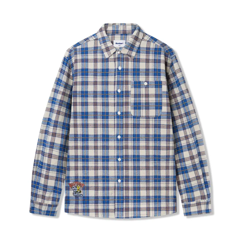 Bear Flannel Shirt, Blue made by Butter