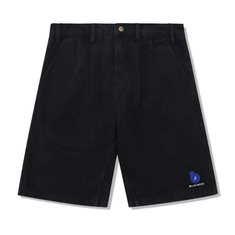 Blue Note Pleated Denim Shorts, Washed Black made by Butter