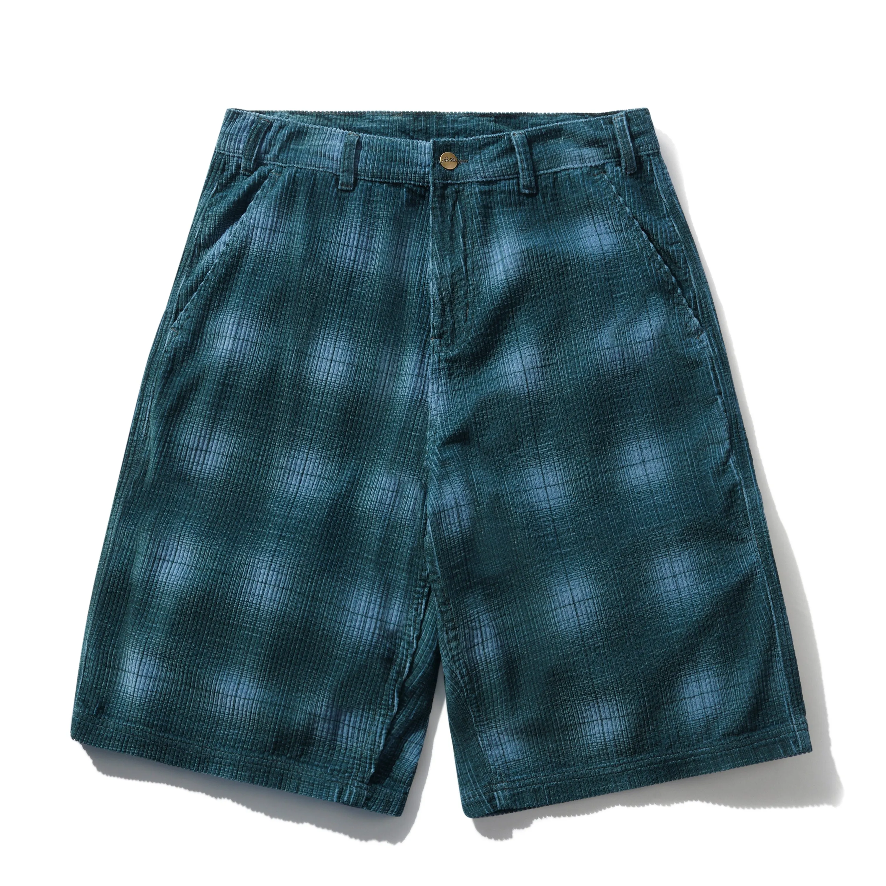 Cord Work Shorts, Blue Plaid sold by Butter