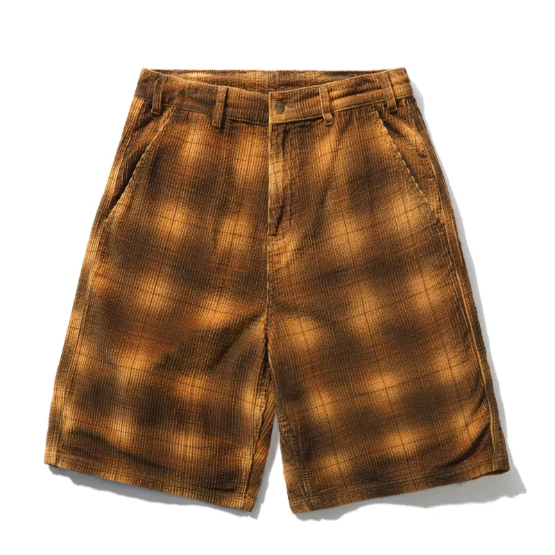 Cord Work Shorts, Mustard Plaid made by Butter
